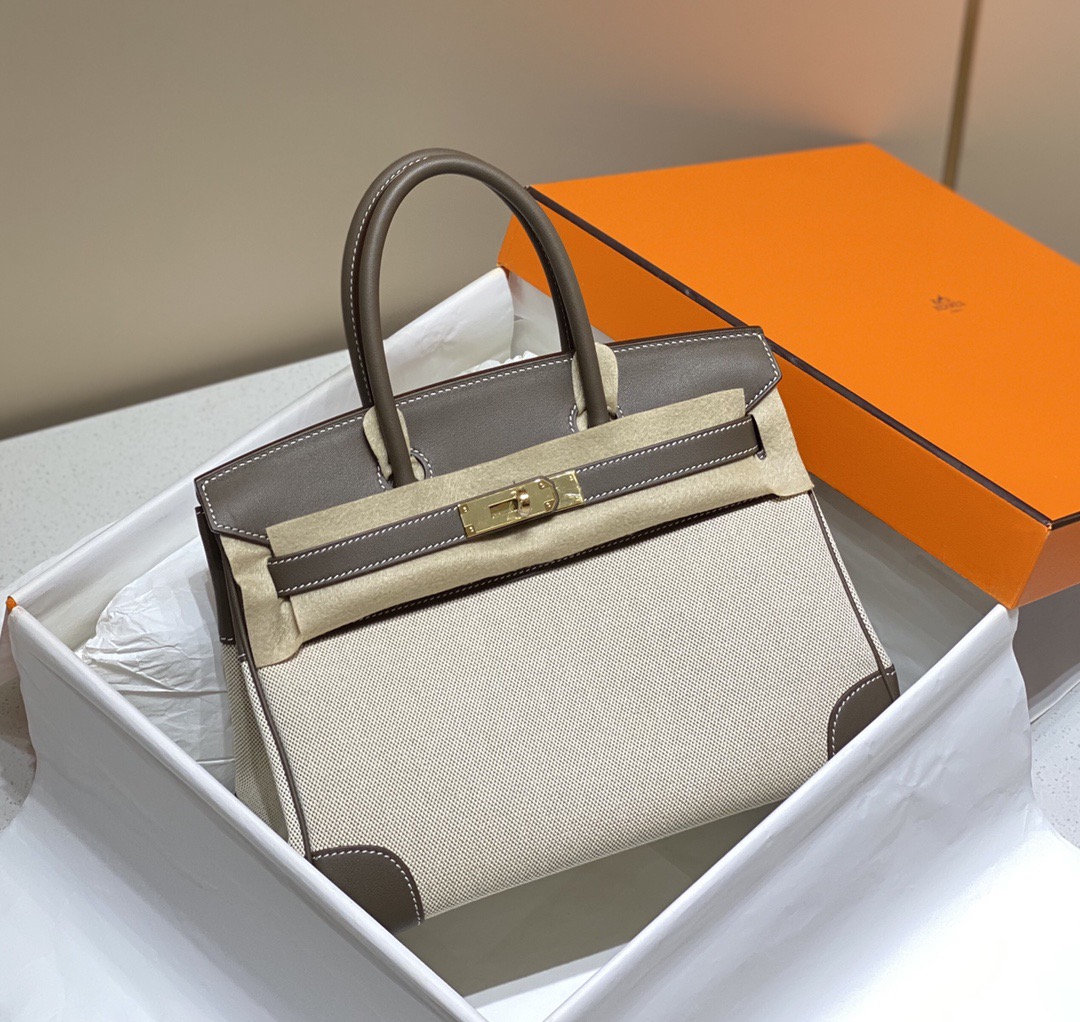 Hermès Birkin 30 에르메스 버킨 30 토일 캔버스 & 스위프트 가죽 9