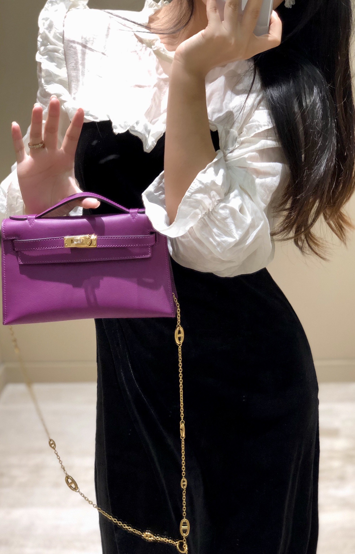 Hermès Kelly  에르메스 켈리 포쉐트 스위프트 가죽 22cm 8