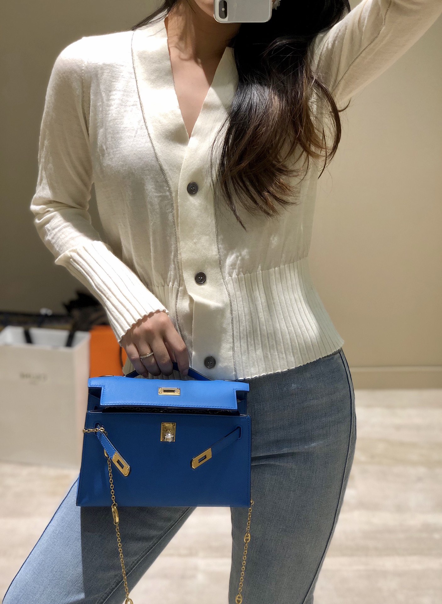 Hermès Kelly 에르메스 켈리 포쉐트 스위프트 가죽 22cm 5