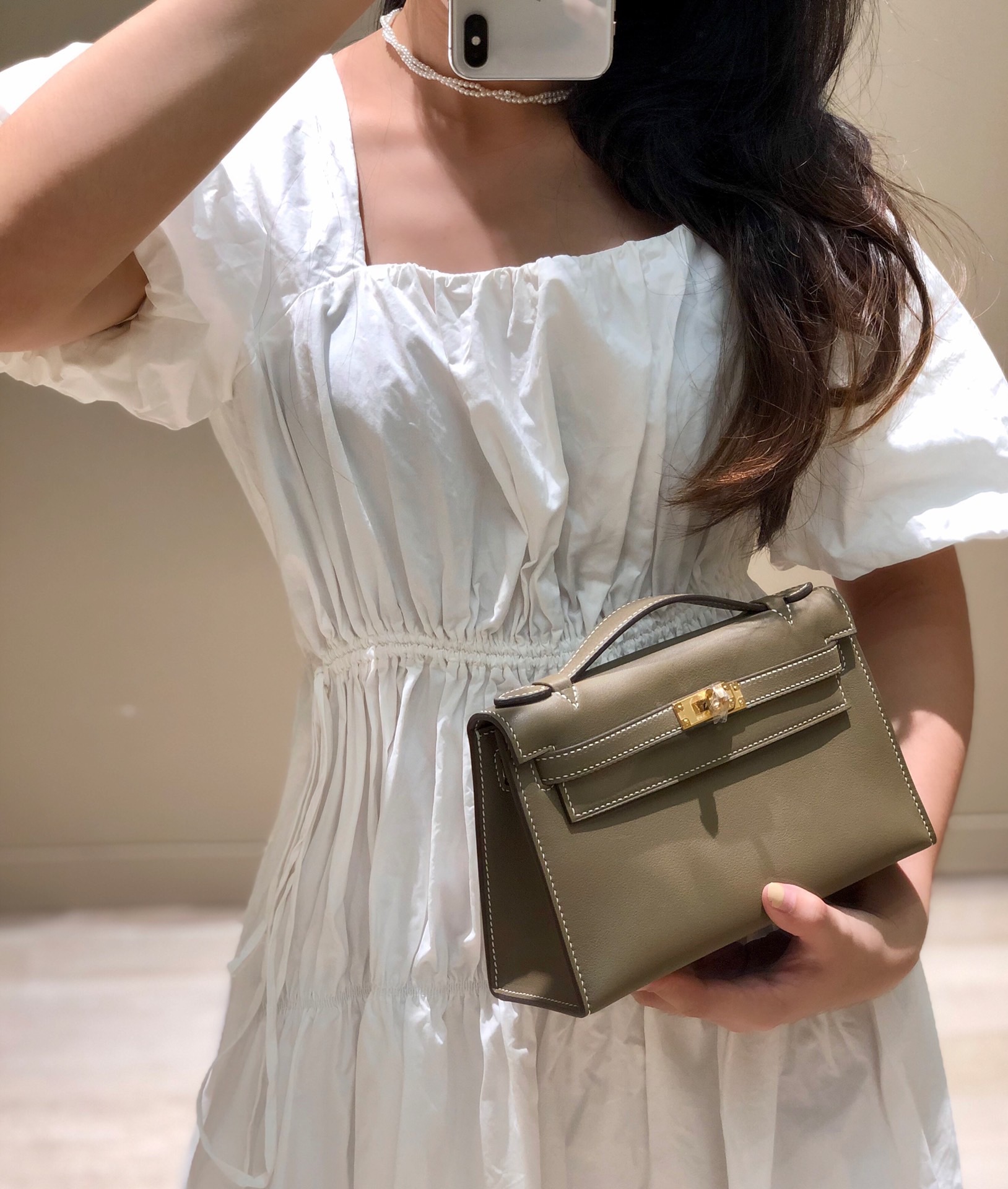 Hermès Kelly 에르메스 켈리 포쉐트 스위프트 가죽 22cm 5