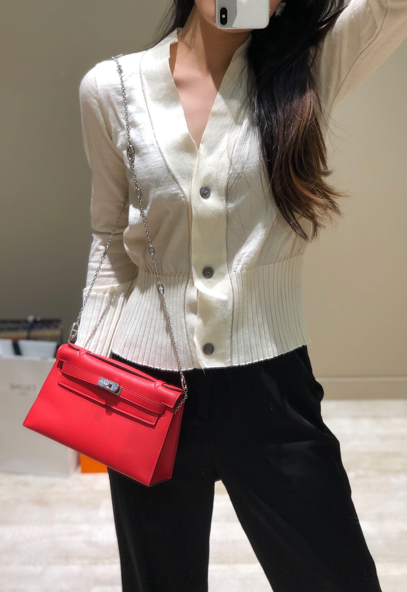 Hermès Kelly 에르메스 켈리 포쉐트 스위프트 가죽 22cm 3