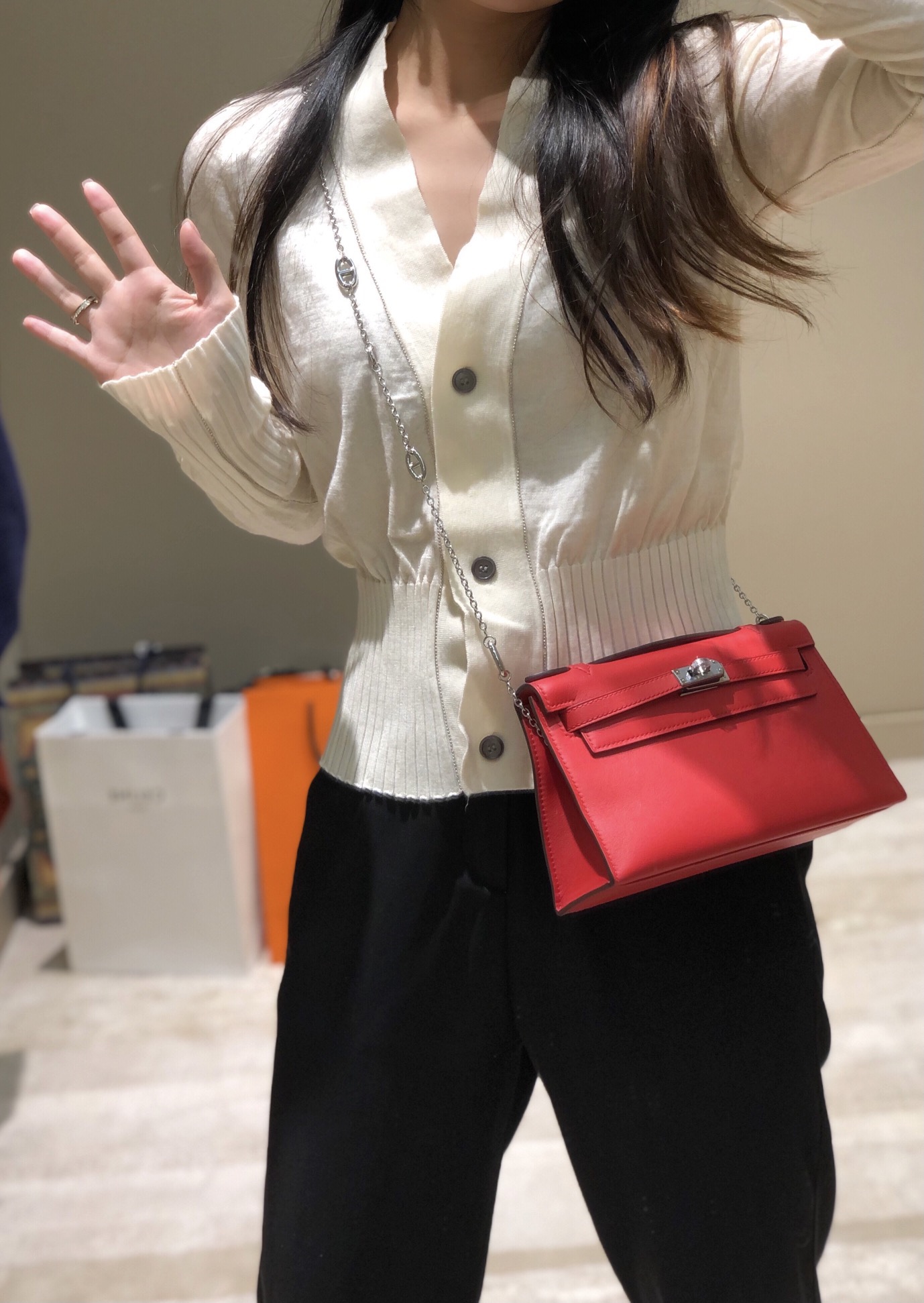 Hermès Kelly 에르메스 켈리 포쉐트 스위프트 가죽 22cm 4