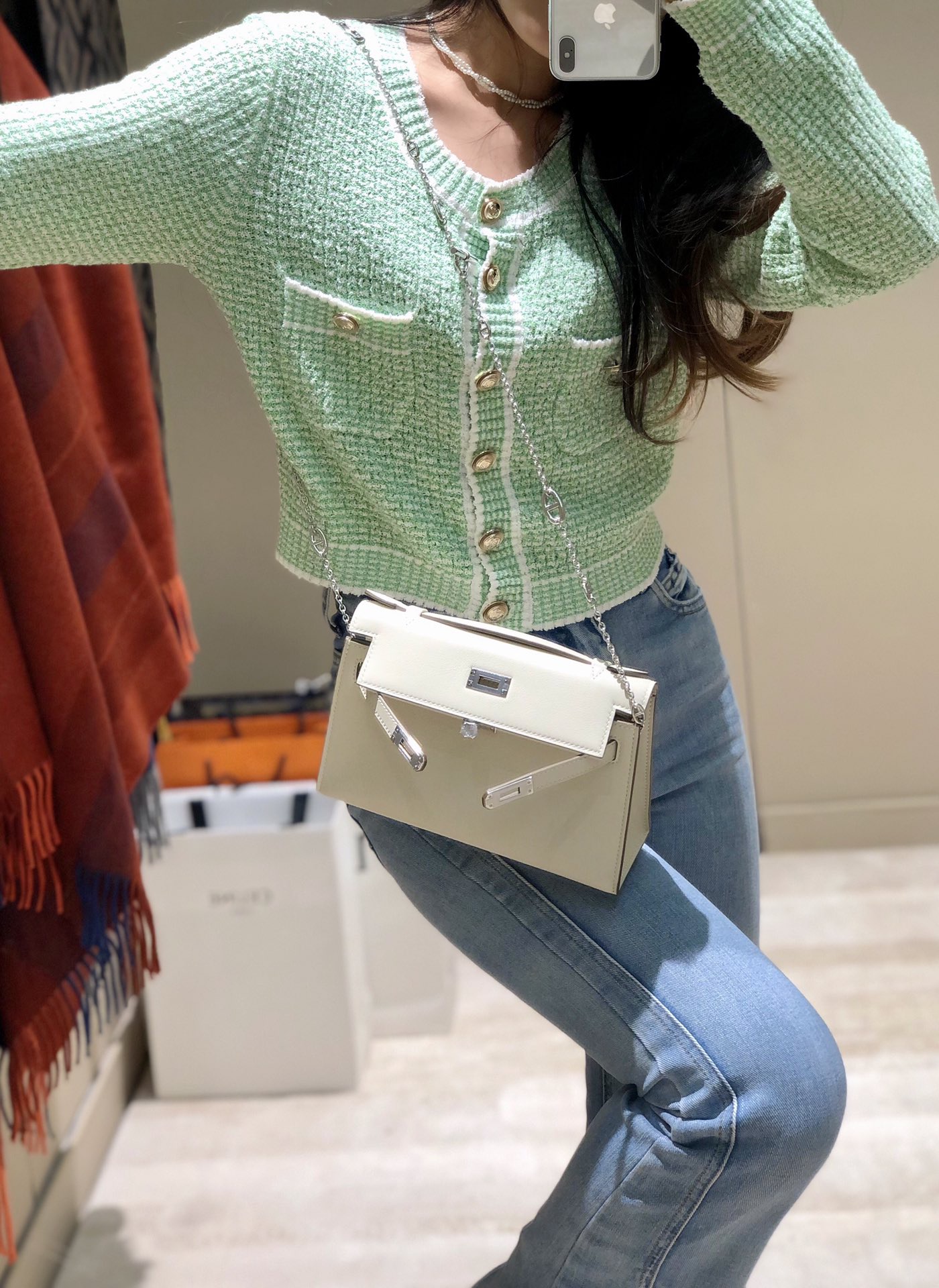 Hermès Kelly 에르메스 켈리 포쉐트 스위프트 가죽 22cm 5