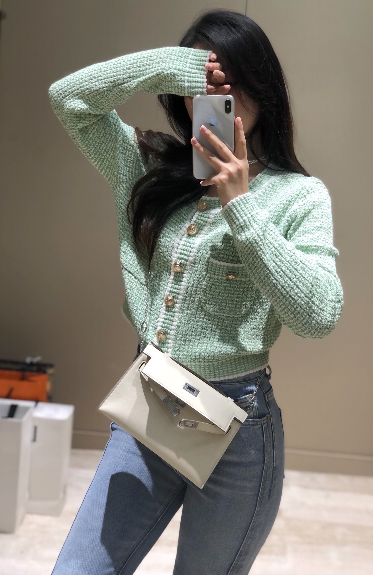 Hermès Kelly 에르메스 켈리 포쉐트 스위프트 가죽 22cm 7