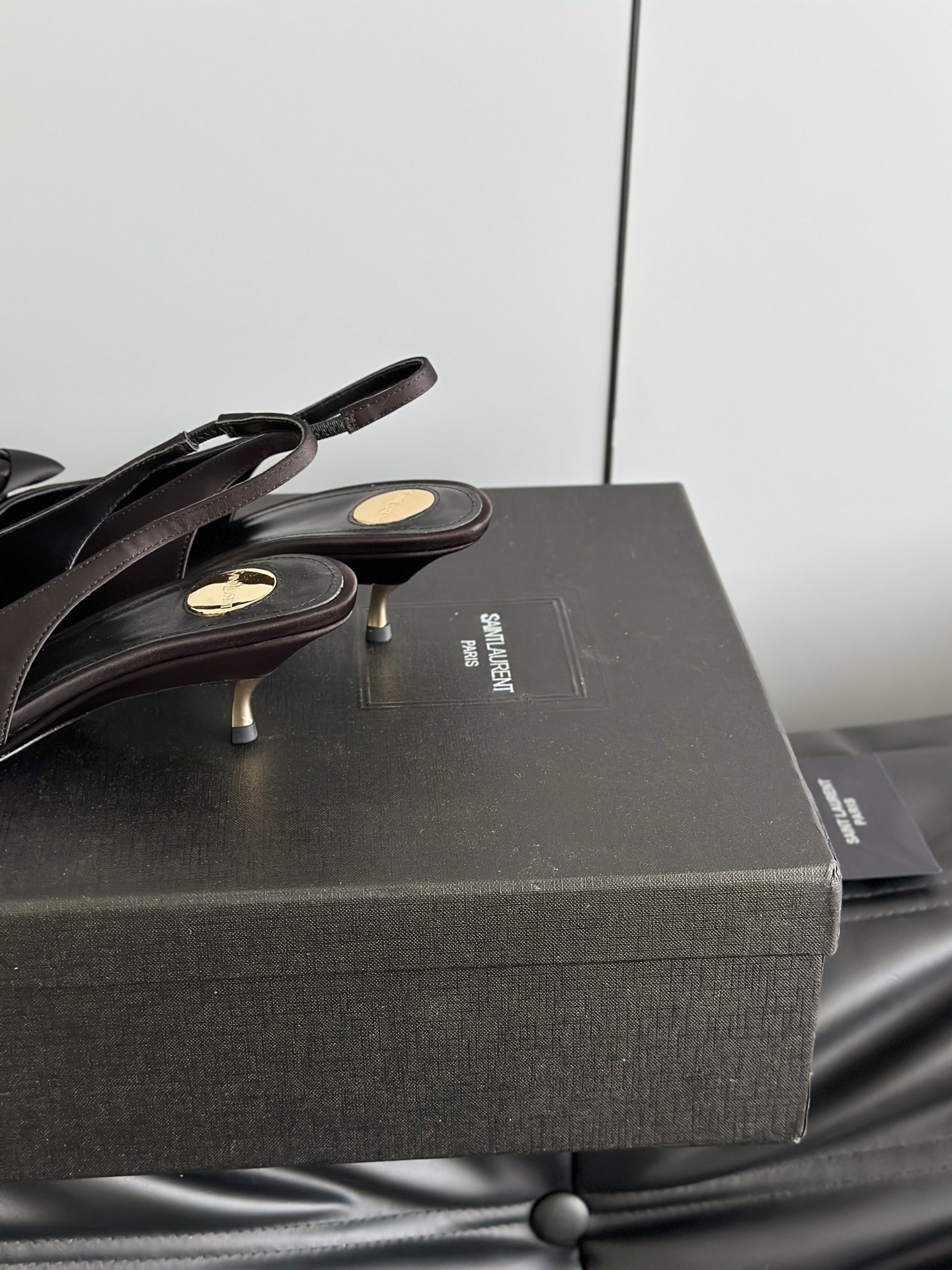 SAINT LAURENT 생로랑 로즈 장식 하이힐 레오파드 4