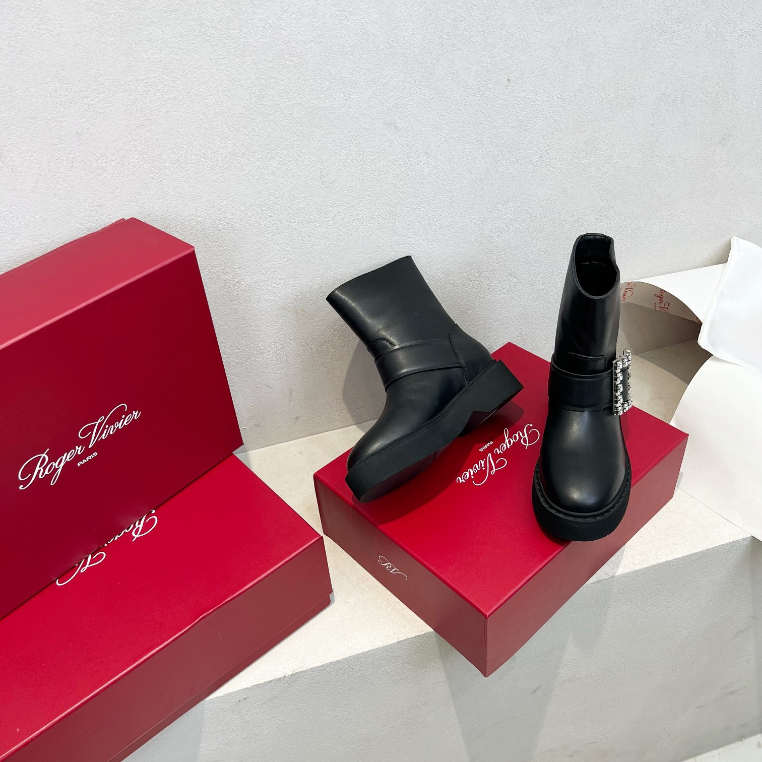 Roger Vivier 로저 비비에 Roger Vivier 로저 비비에 메탈 버클 플랫폼 앵클부츠 3