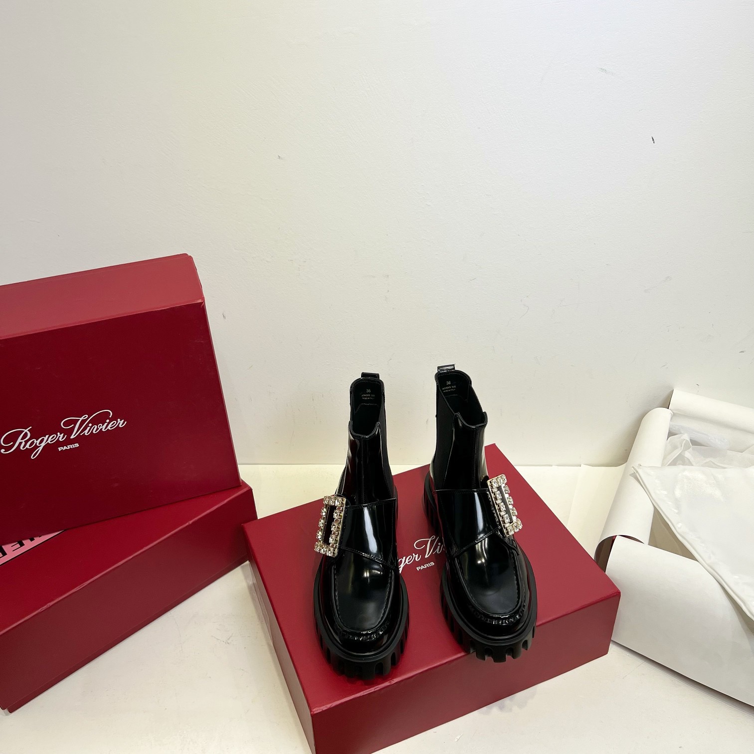 Roger Vivier 로저 비비에 비브 스트라스 플랫폼 첼시 부츠 9