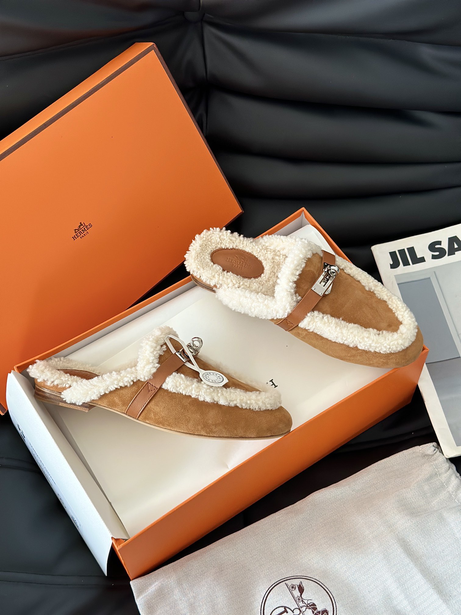 Hermes 에르메스 켈리 퍼 뮬 슬리퍼 7