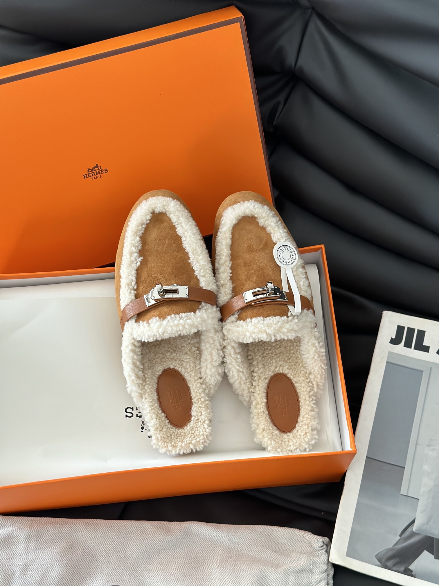 Hermes 에르메스 켈리 퍼 뮬 슬리퍼 8