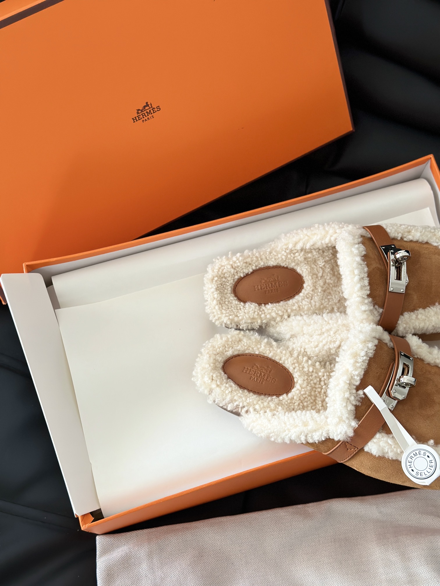 Hermes 에르메스 켈리 퍼 뮬 슬리퍼 12