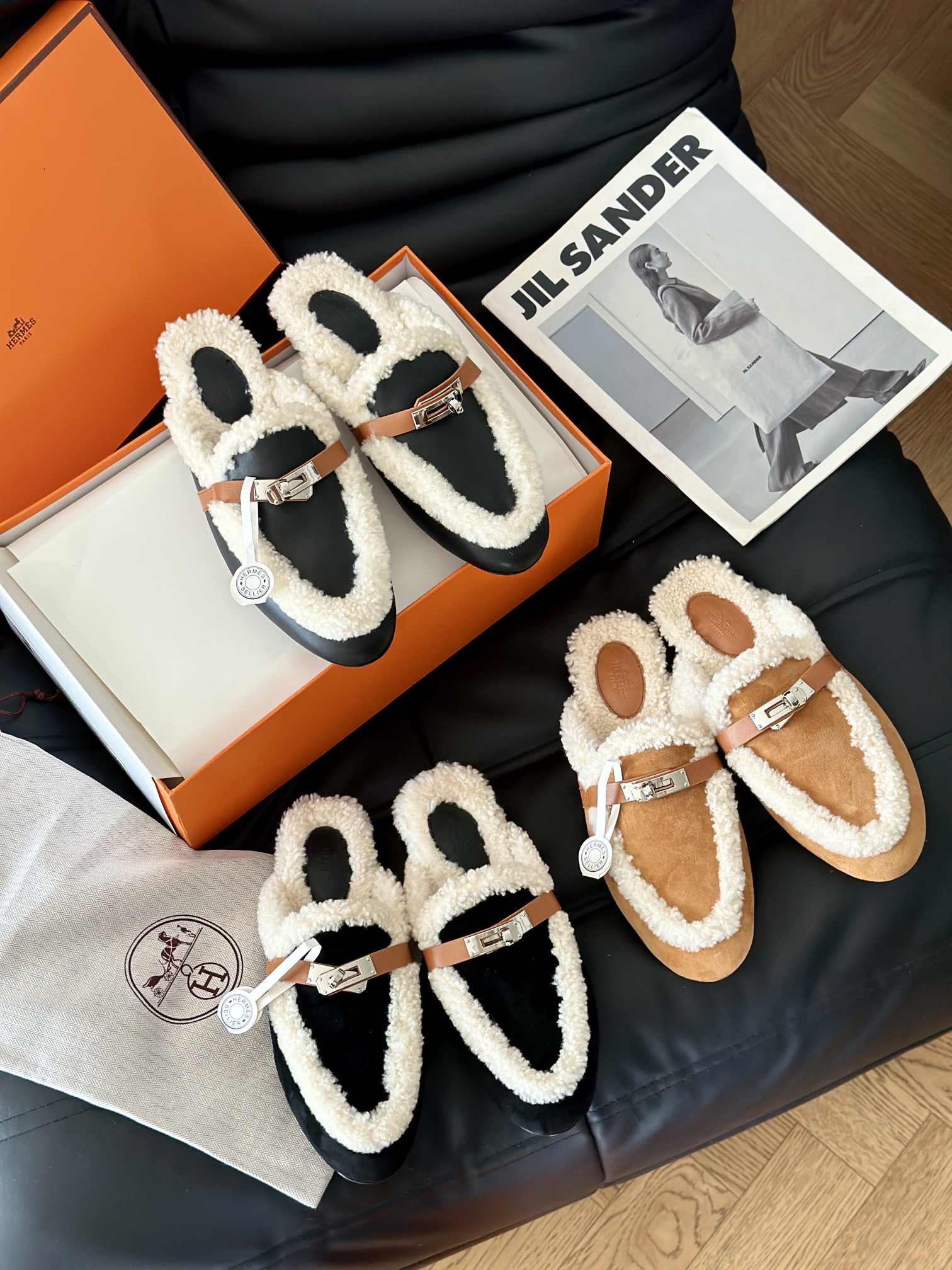 Hermes 에르메스 켈리 퍼 뮬 슬리퍼 1