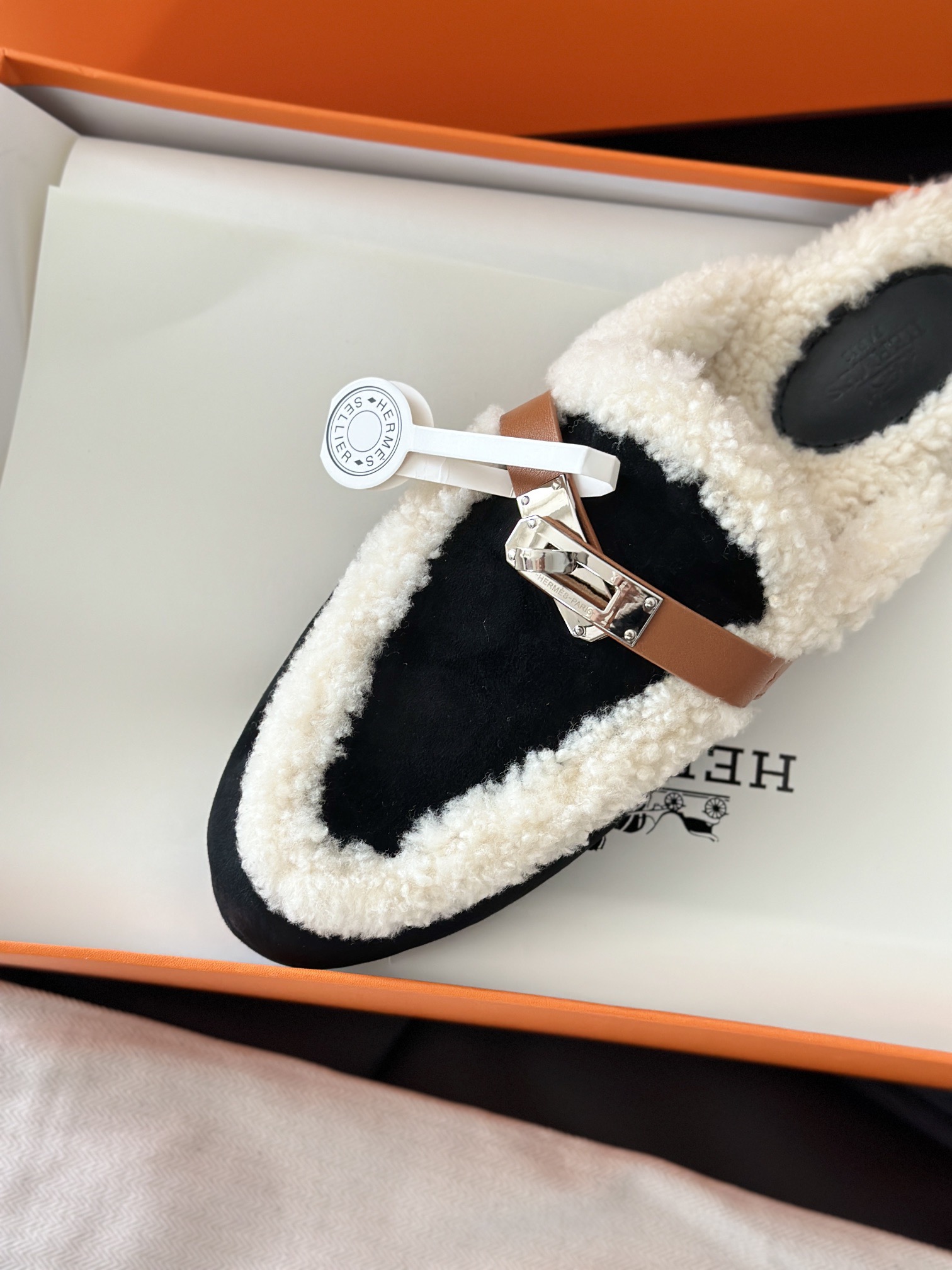 Hermes 에르메스 켈리 퍼 뮬 슬리퍼 8