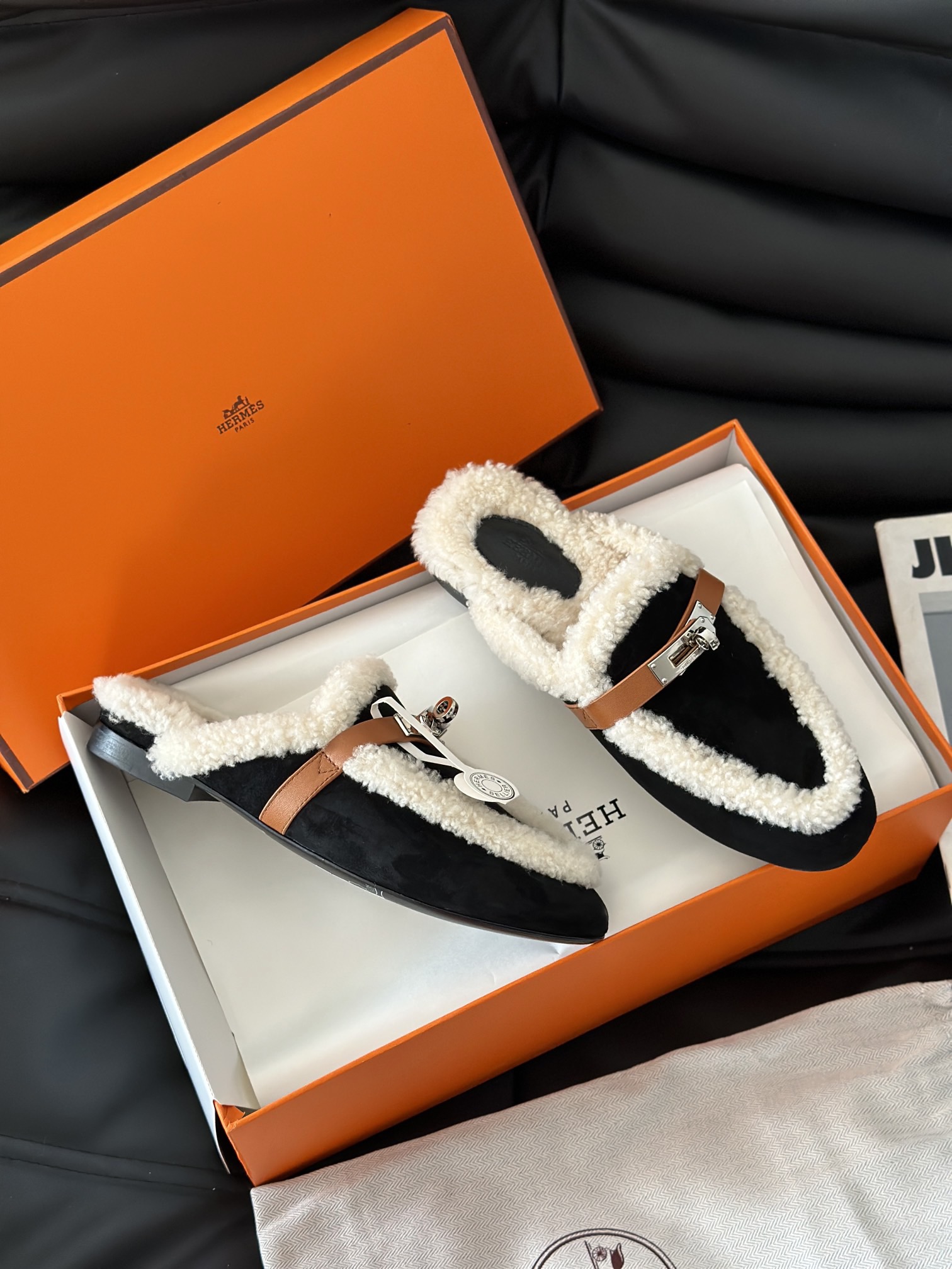 Hermes 에르메스 켈리 퍼 뮬 슬리퍼 11