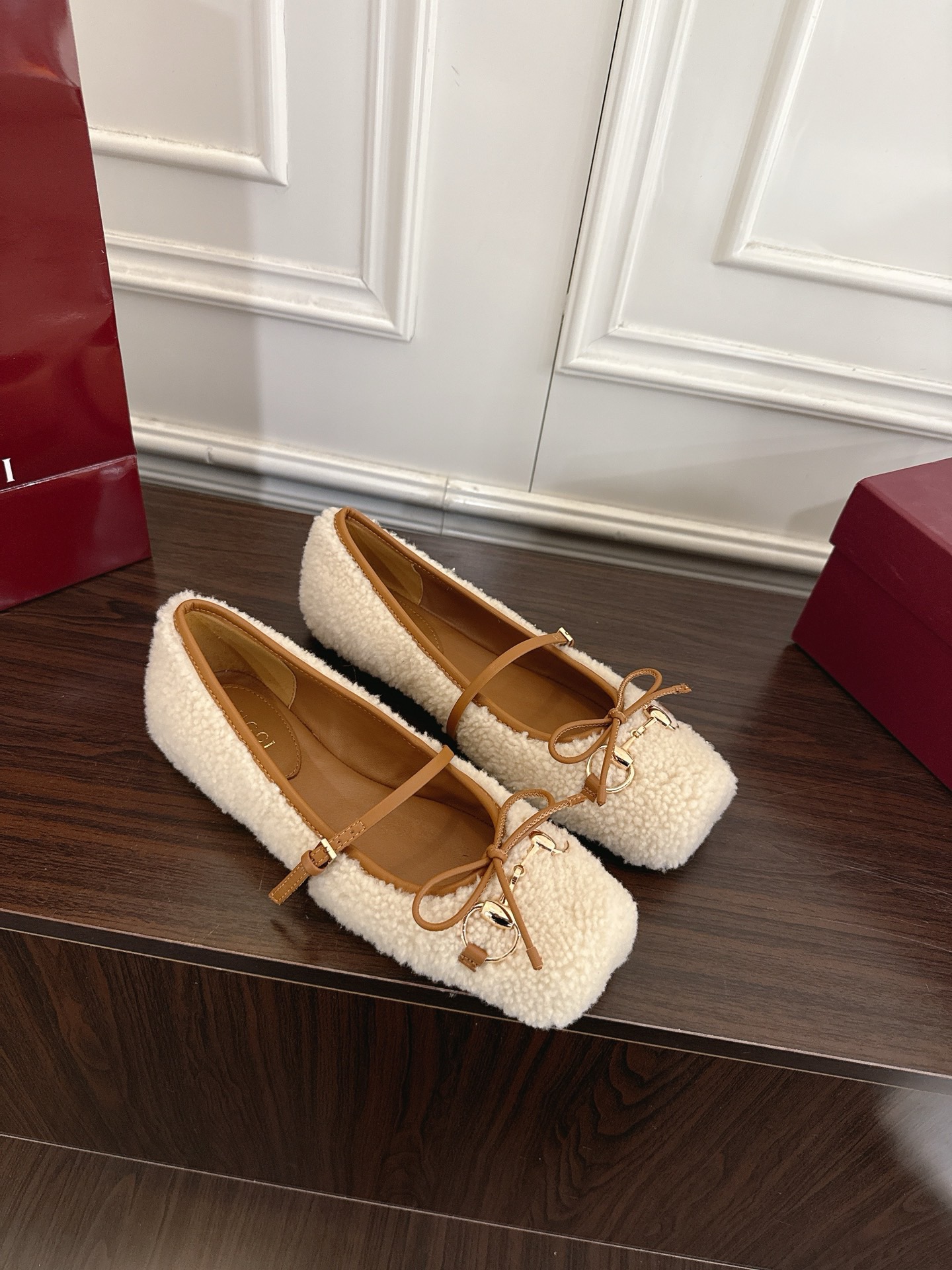 Gucci 구찌 홀스빗 시어링 발레리나 플랫 5