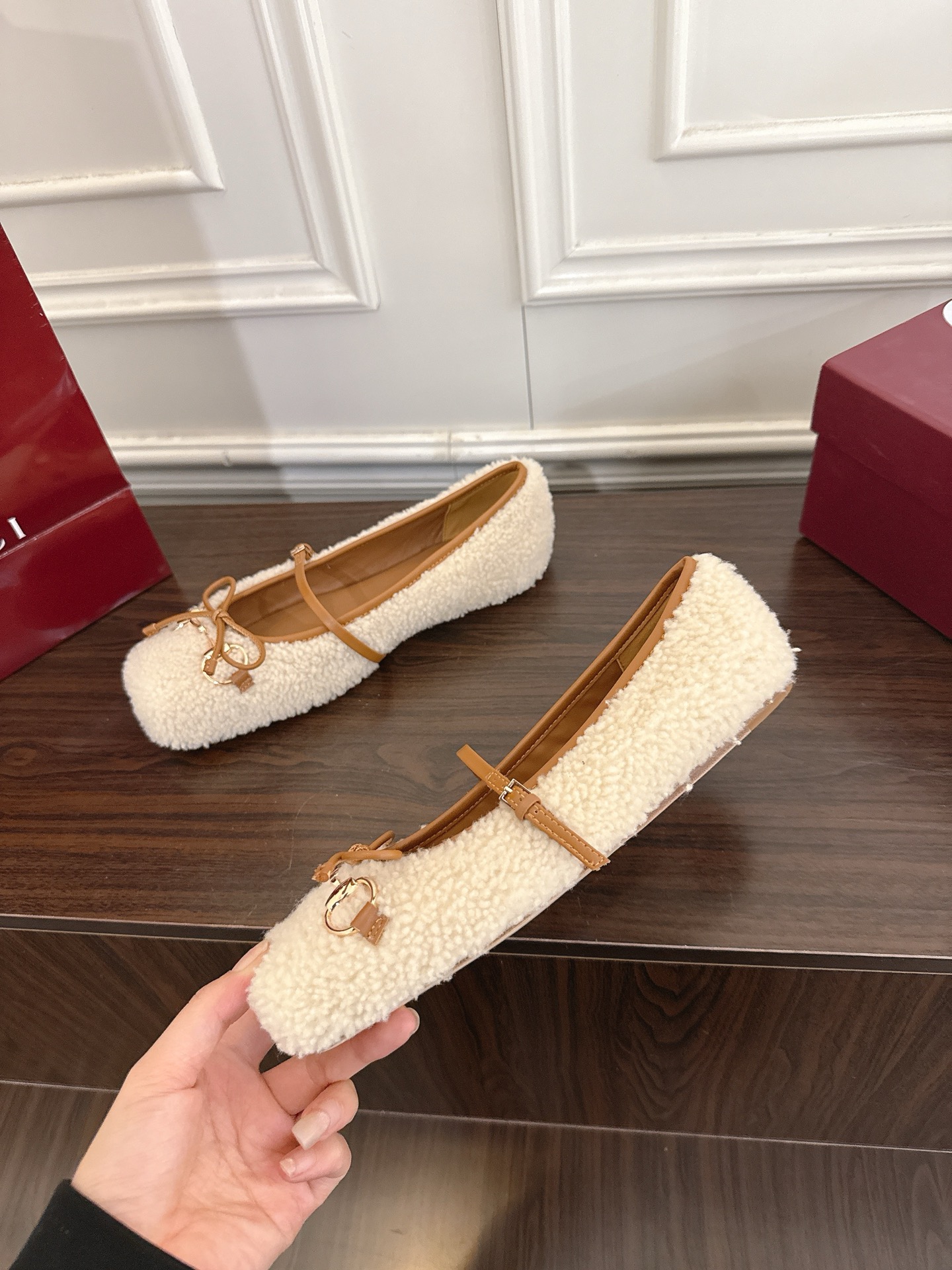 Gucci 구찌 홀스빗 시어링 발레리나 플랫 9