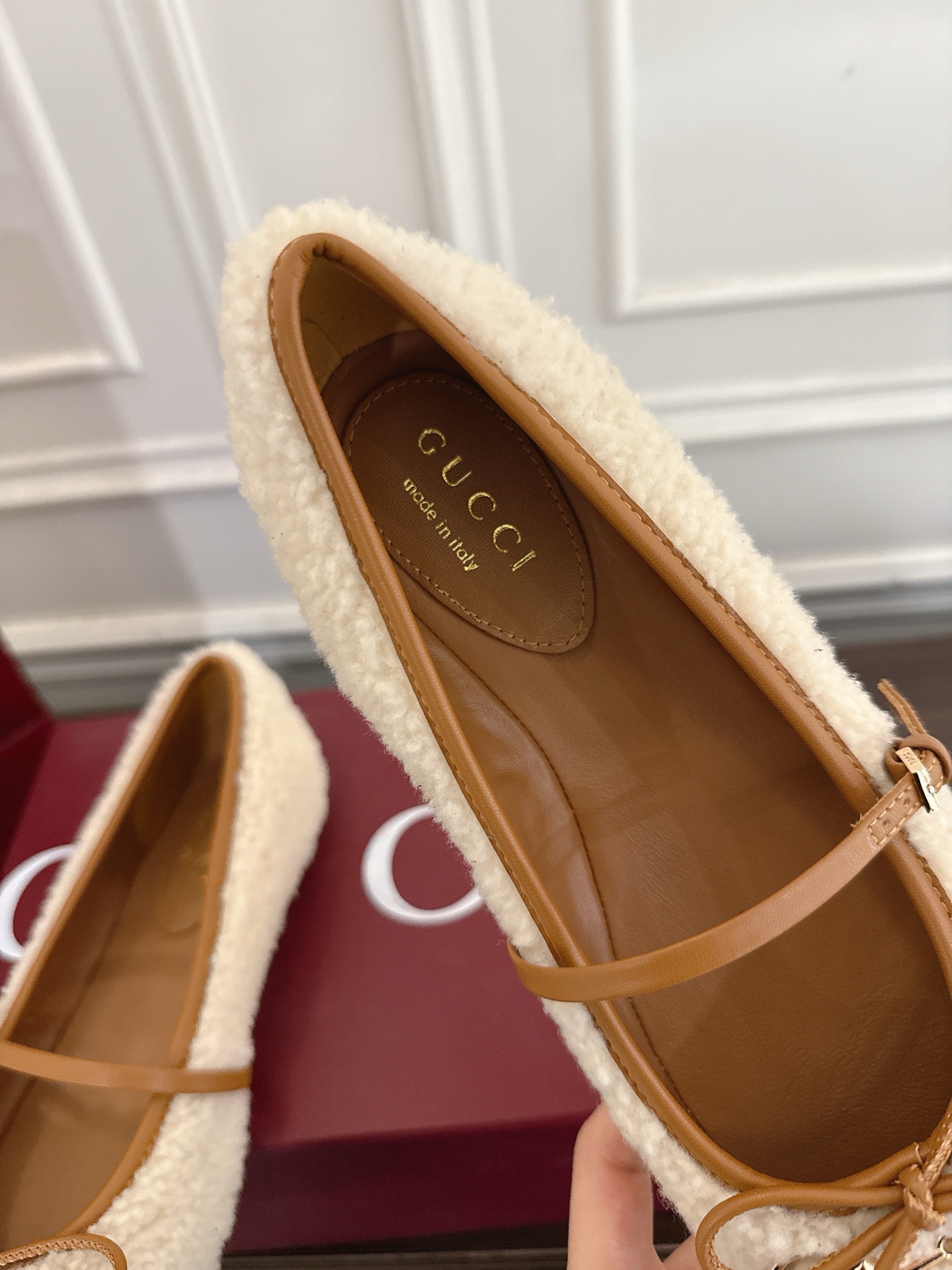 Gucci 구찌 홀스빗 시어링 발레리나 플랫 10