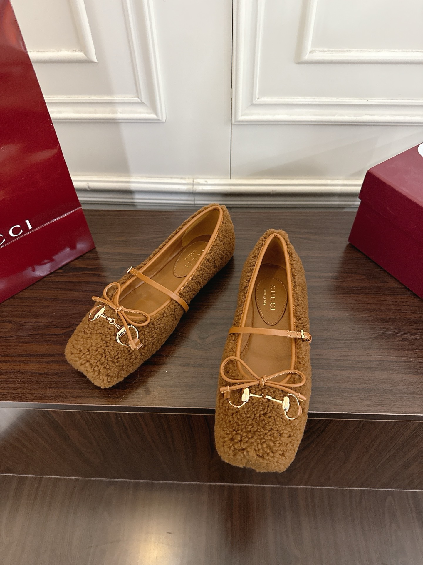 Gucci 구찌 홀스빗 시어링 발레리나 플랫 7