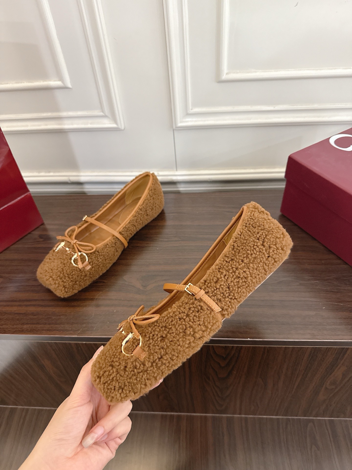 Gucci 구찌 홀스빗 시어링 발레리나 플랫 9