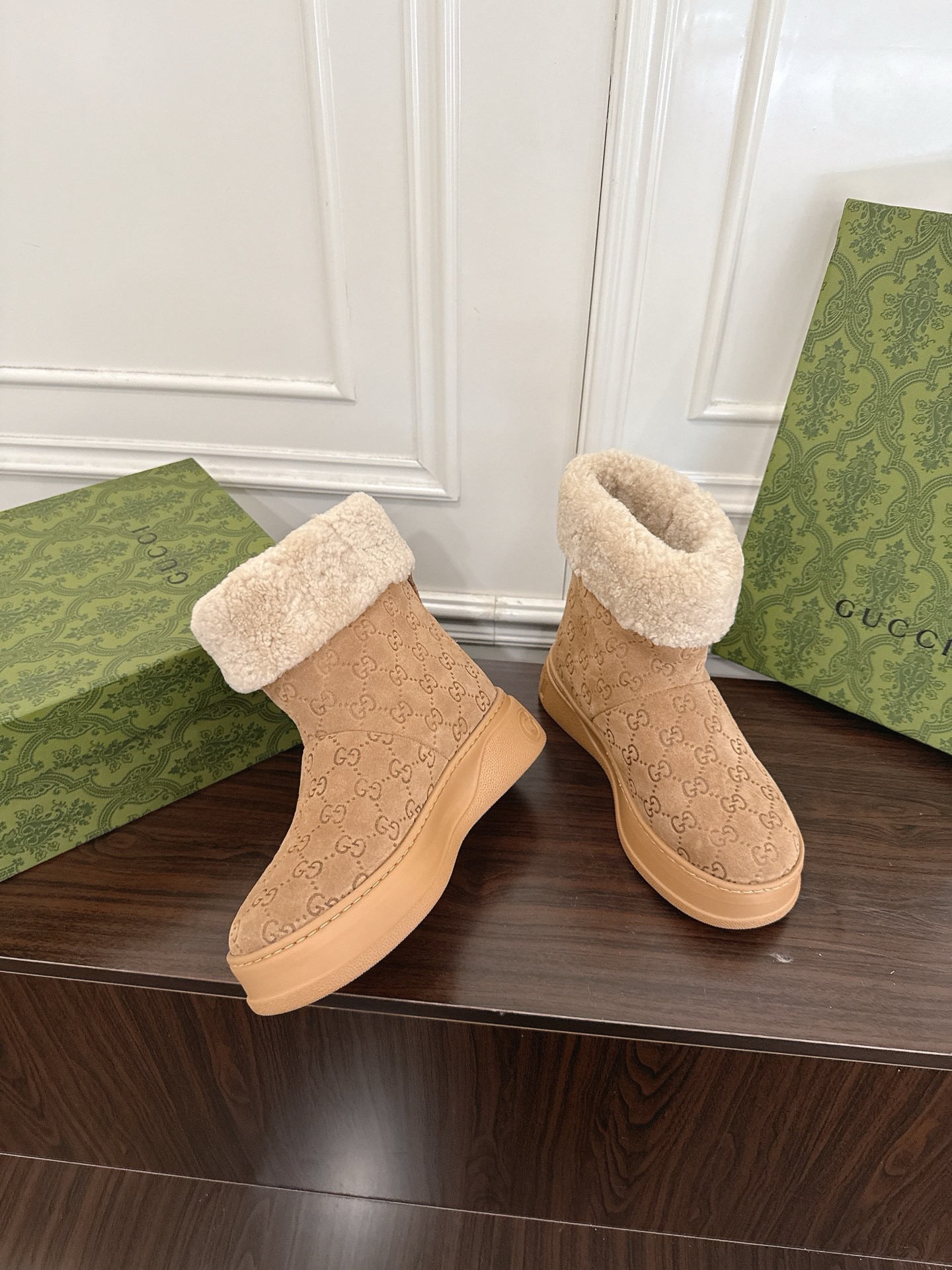 Gucci 구찌 GG 셰어링 안감 스웨이드 스노우 부츠 6