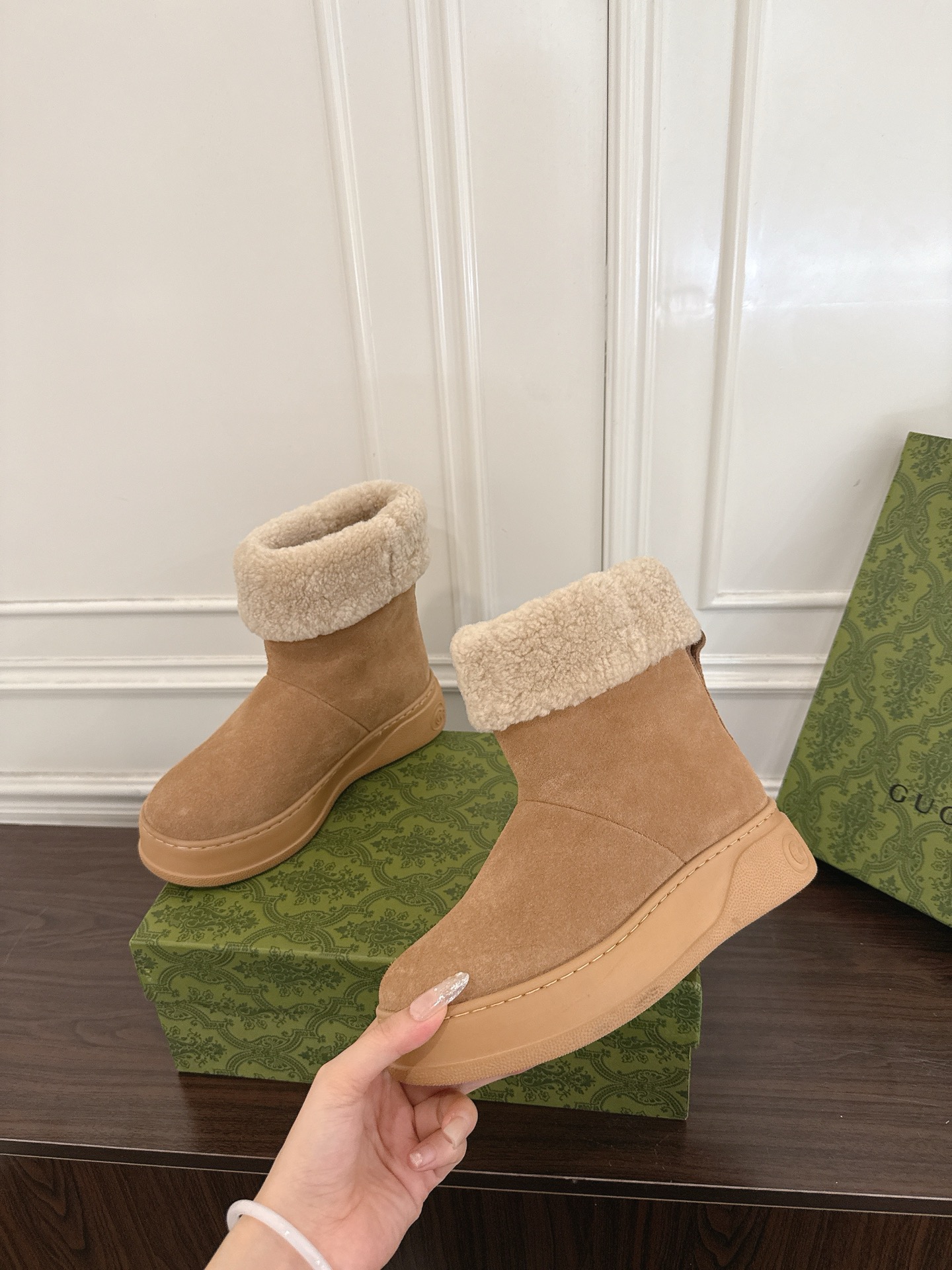 Gucci 구찌 GG 셰어링 안감 스웨이드 스노우 부츠 4