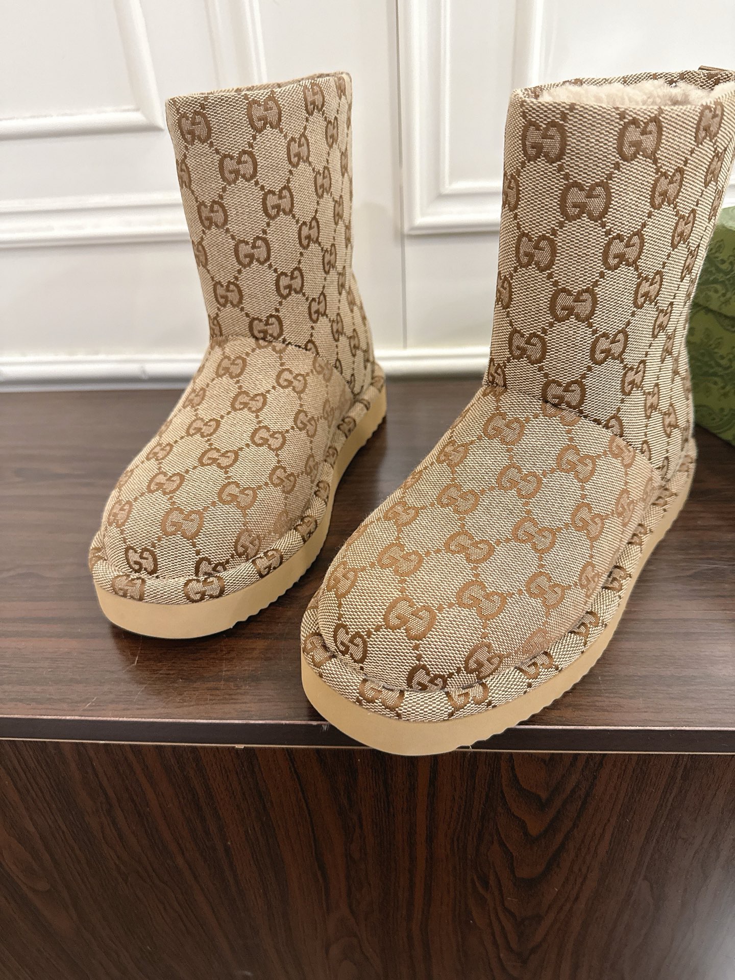 Gucci 구찌 GG 패턴 여성 스웨이드 퍼 부츠 6