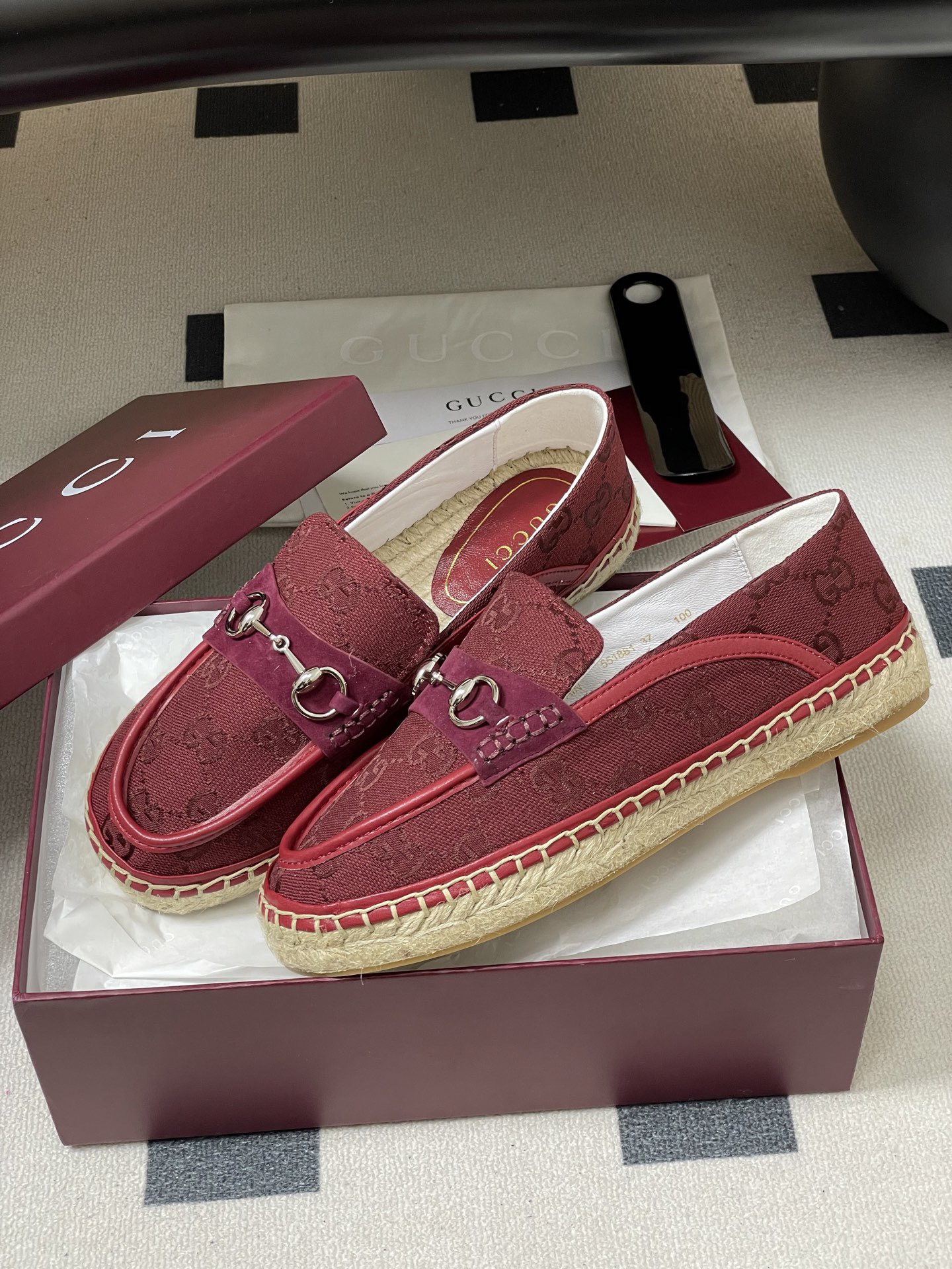 Gucci 구찌 GG 캔버스 홀스빗 에스파드류 로퍼 4