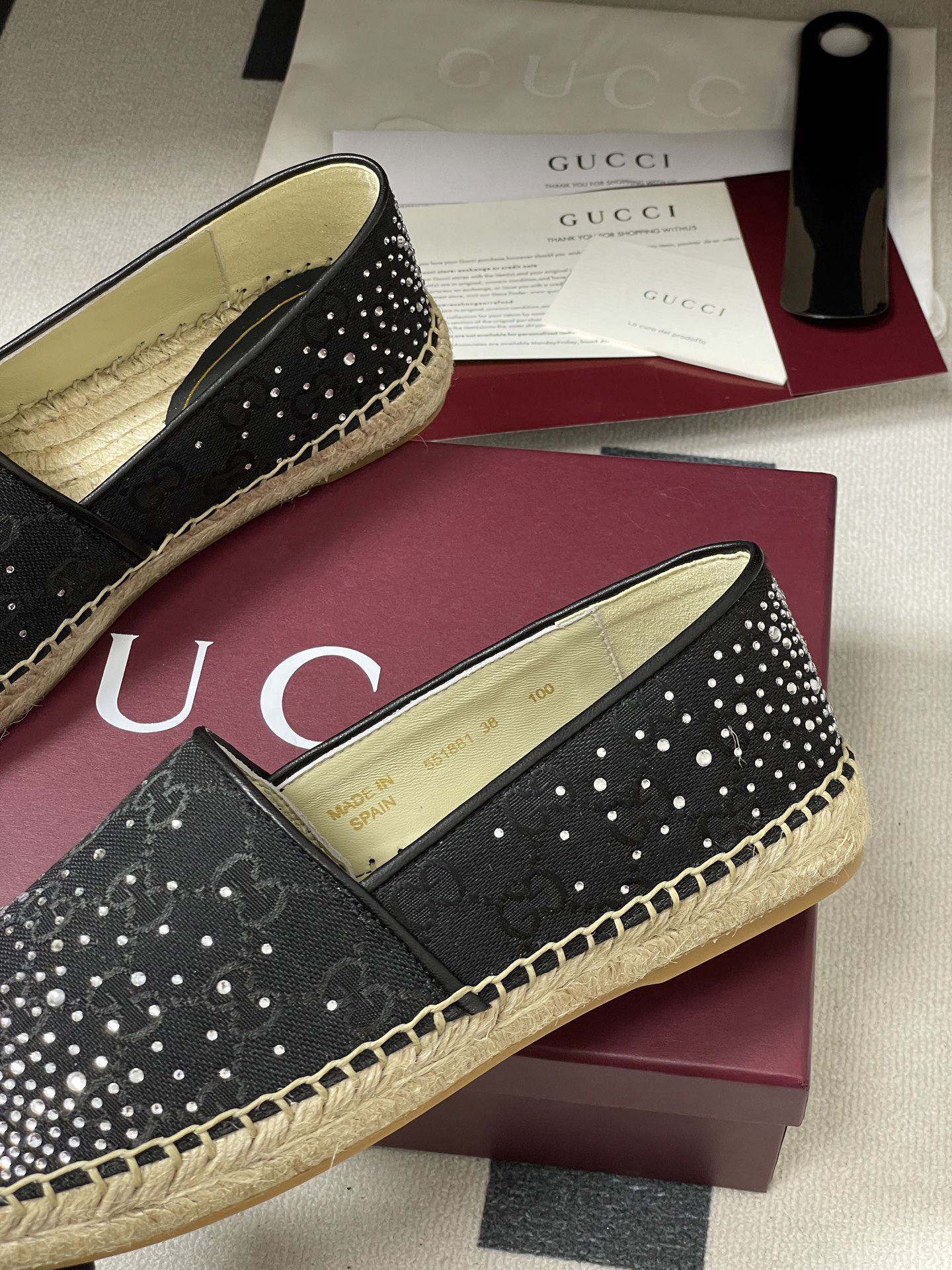 Gucci 구찌 GG 크리스탈 캔버스 에스파드류 8