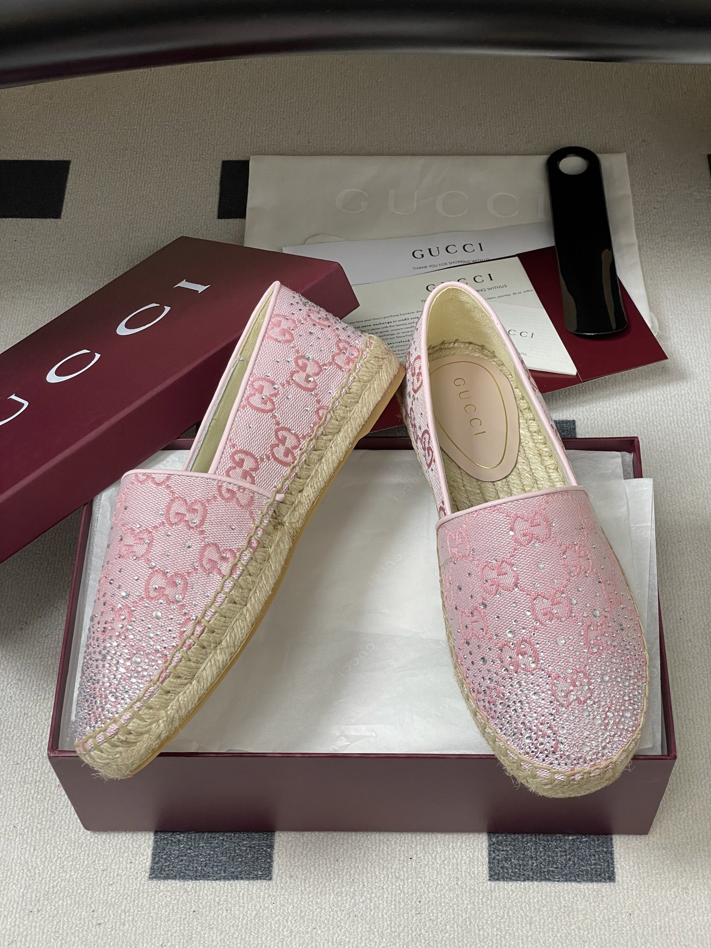 Gucci 구찌 GG 크리스탈 캔버스 에스파드류 5