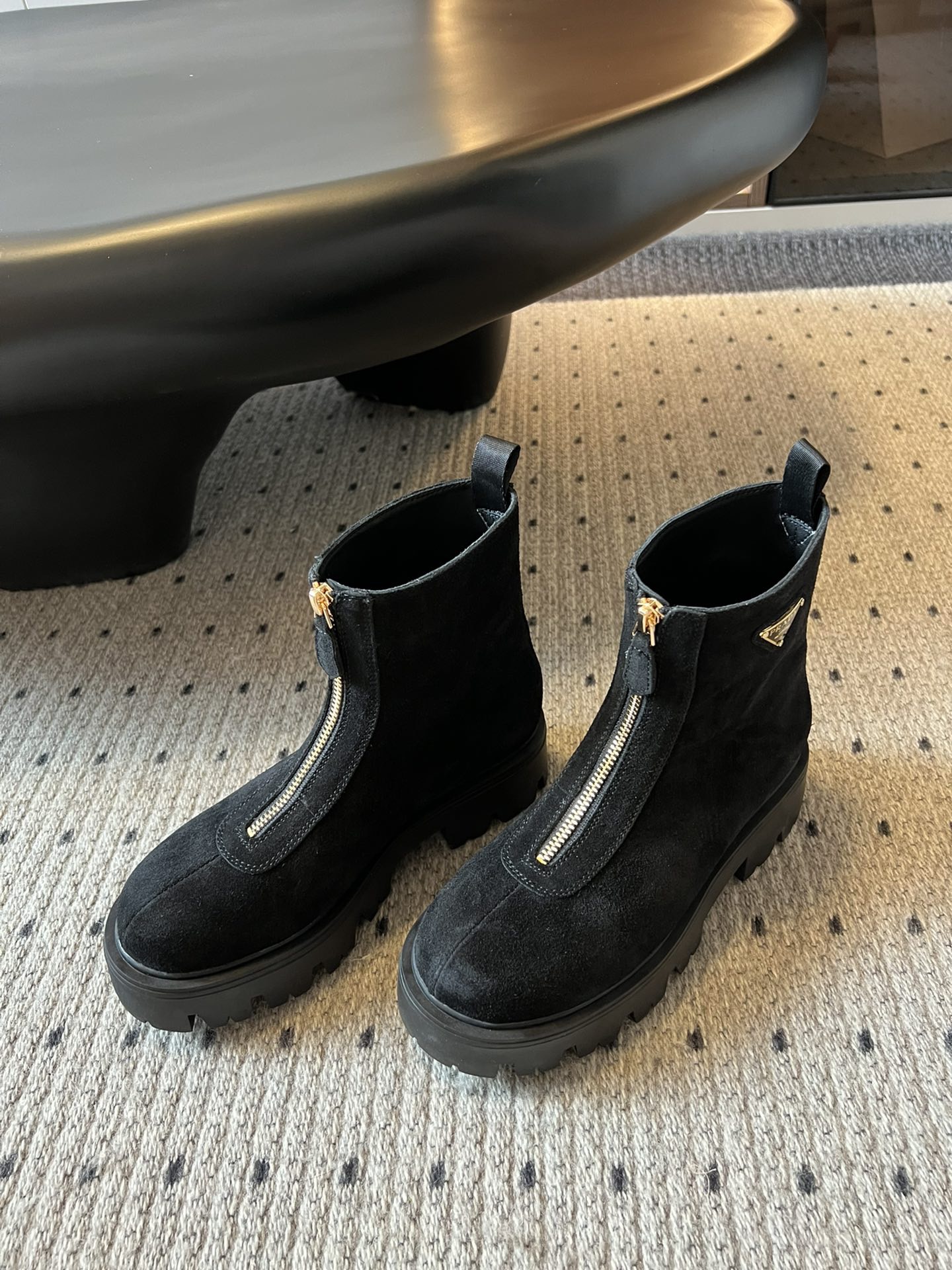 Prada 프라다 모노리스 스웨이드 플랫폼 앵클부츠 6