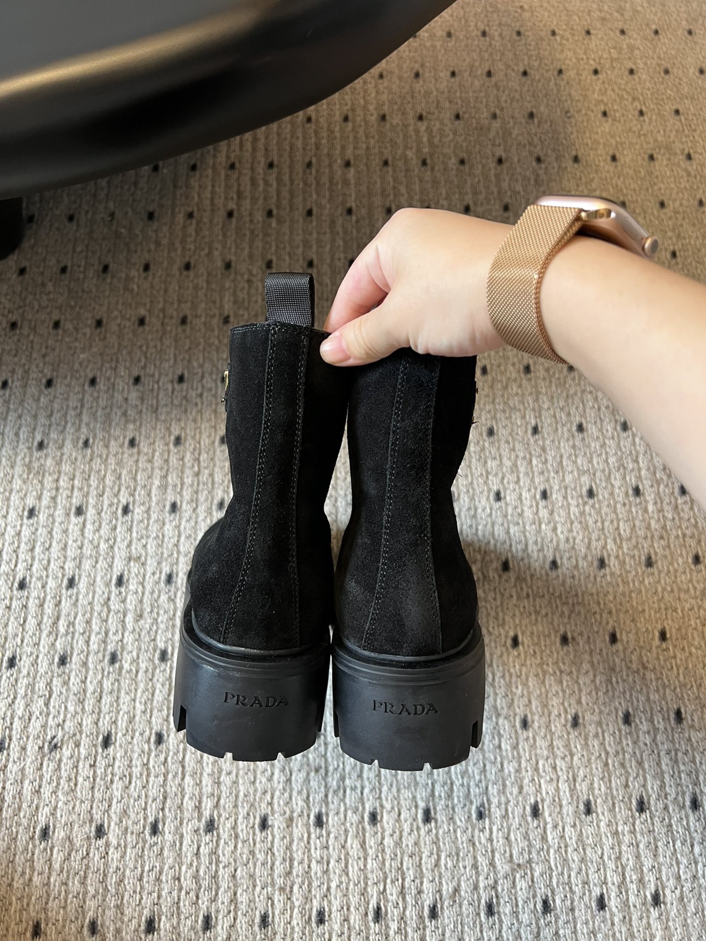 Prada 프라다 모노리스 스웨이드 플랫폼 앵클부츠 7