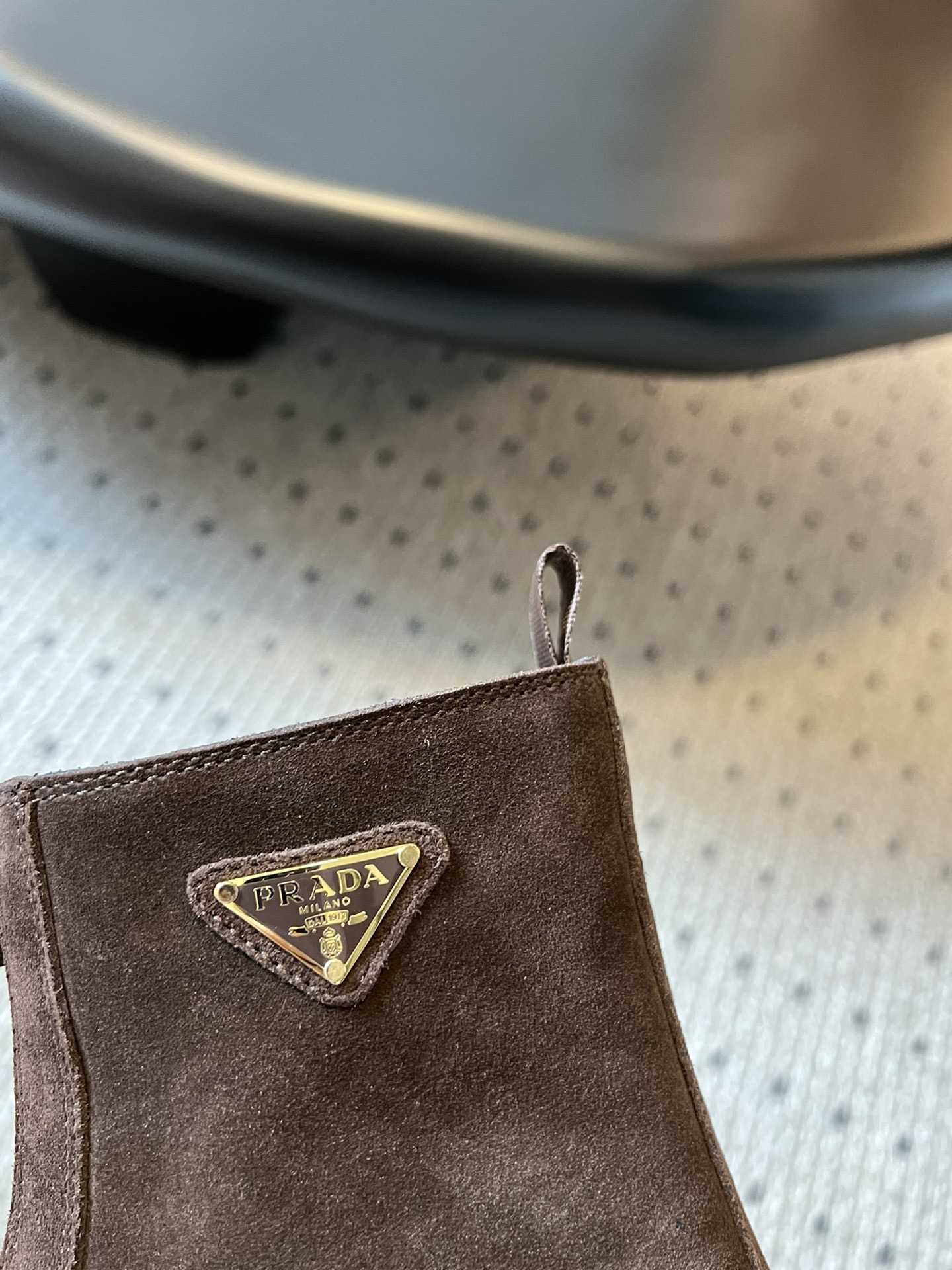 Prada 프라다 모노리스 스웨이드 플랫폼 앵클부츠 9