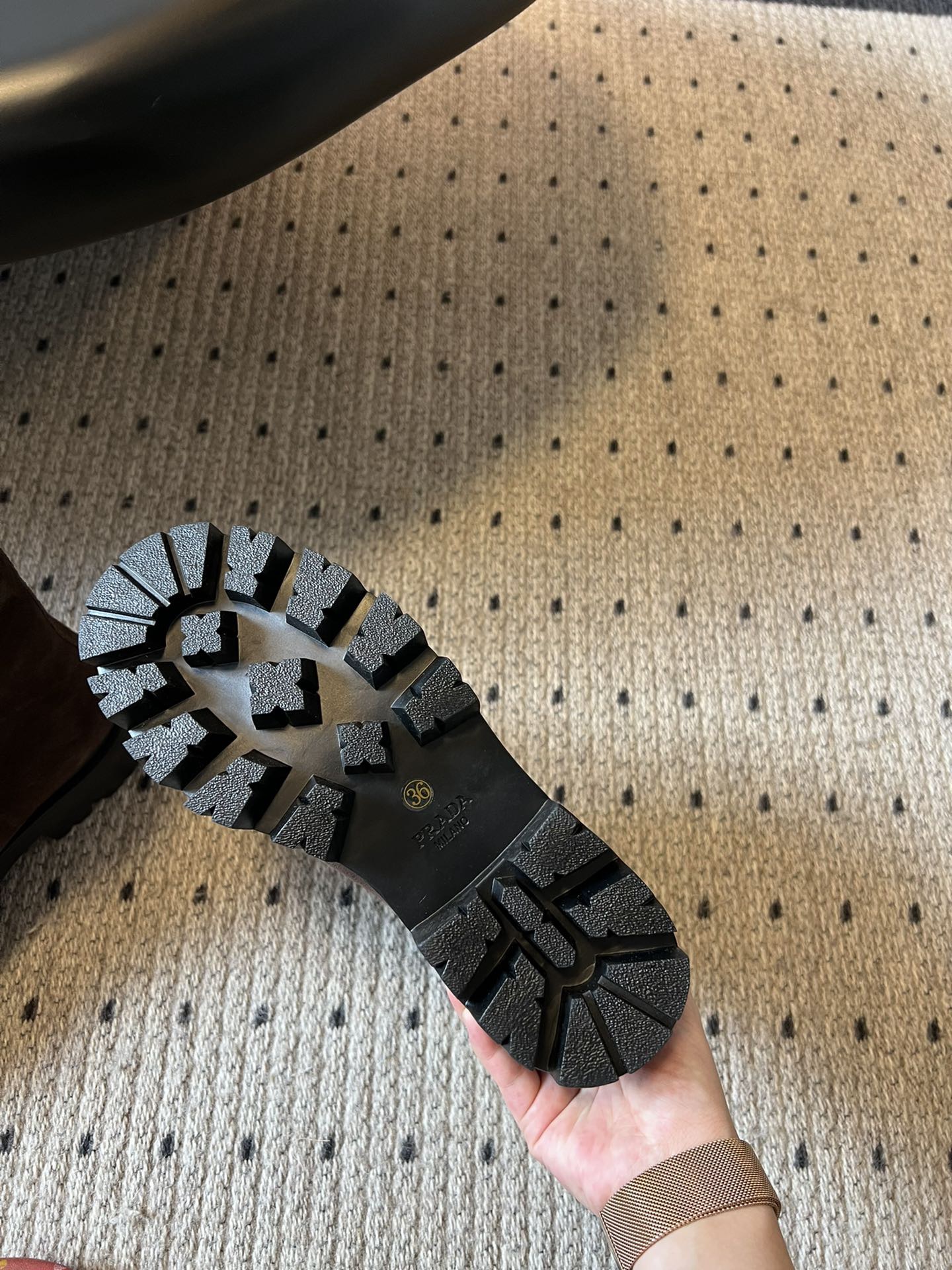 Prada 프라다 모노리스 스웨이드 플랫폼 앵클부츠 12