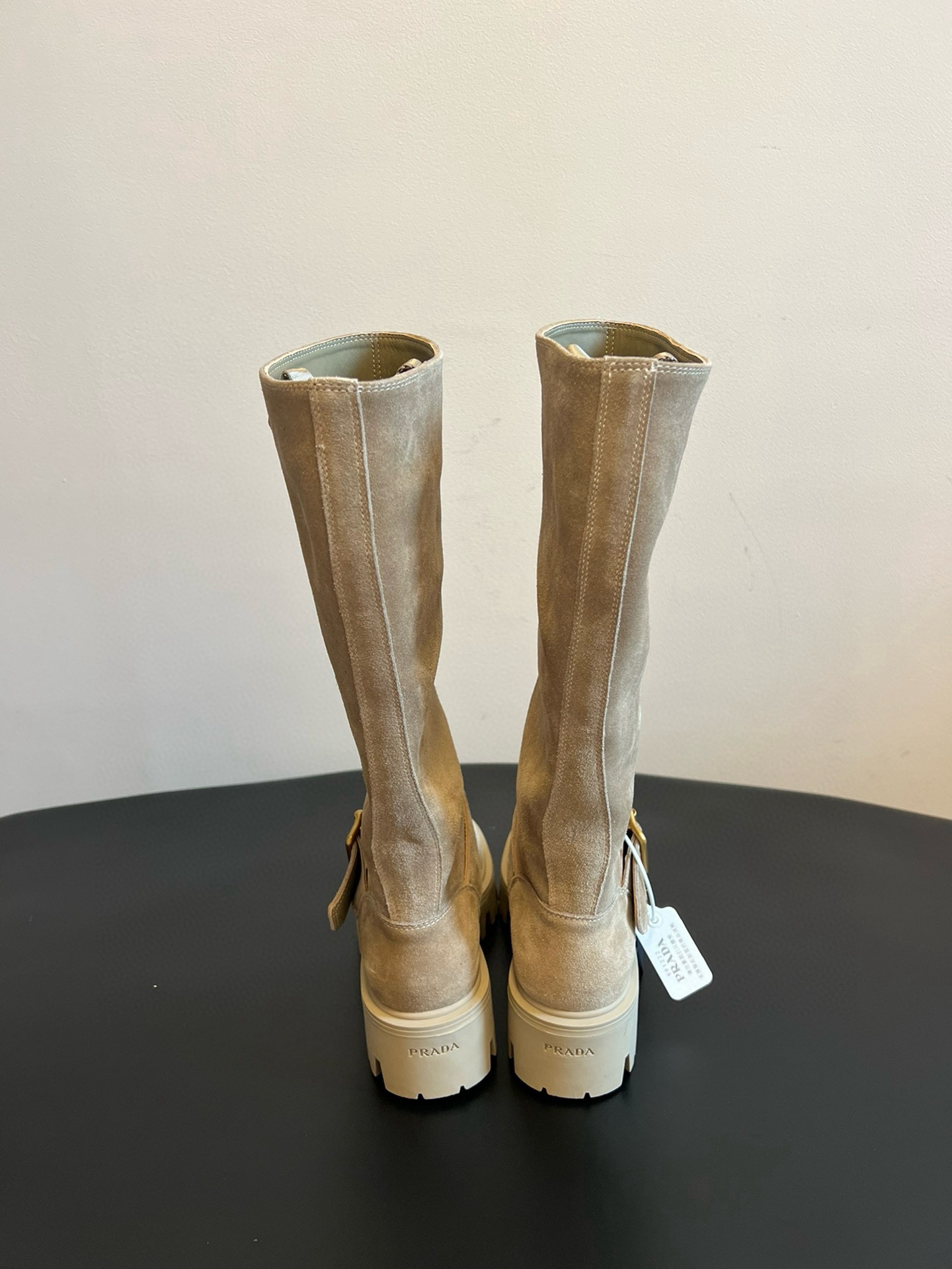 Prada 프라다 모노크롬 러버솔 레더 롱부츠 5