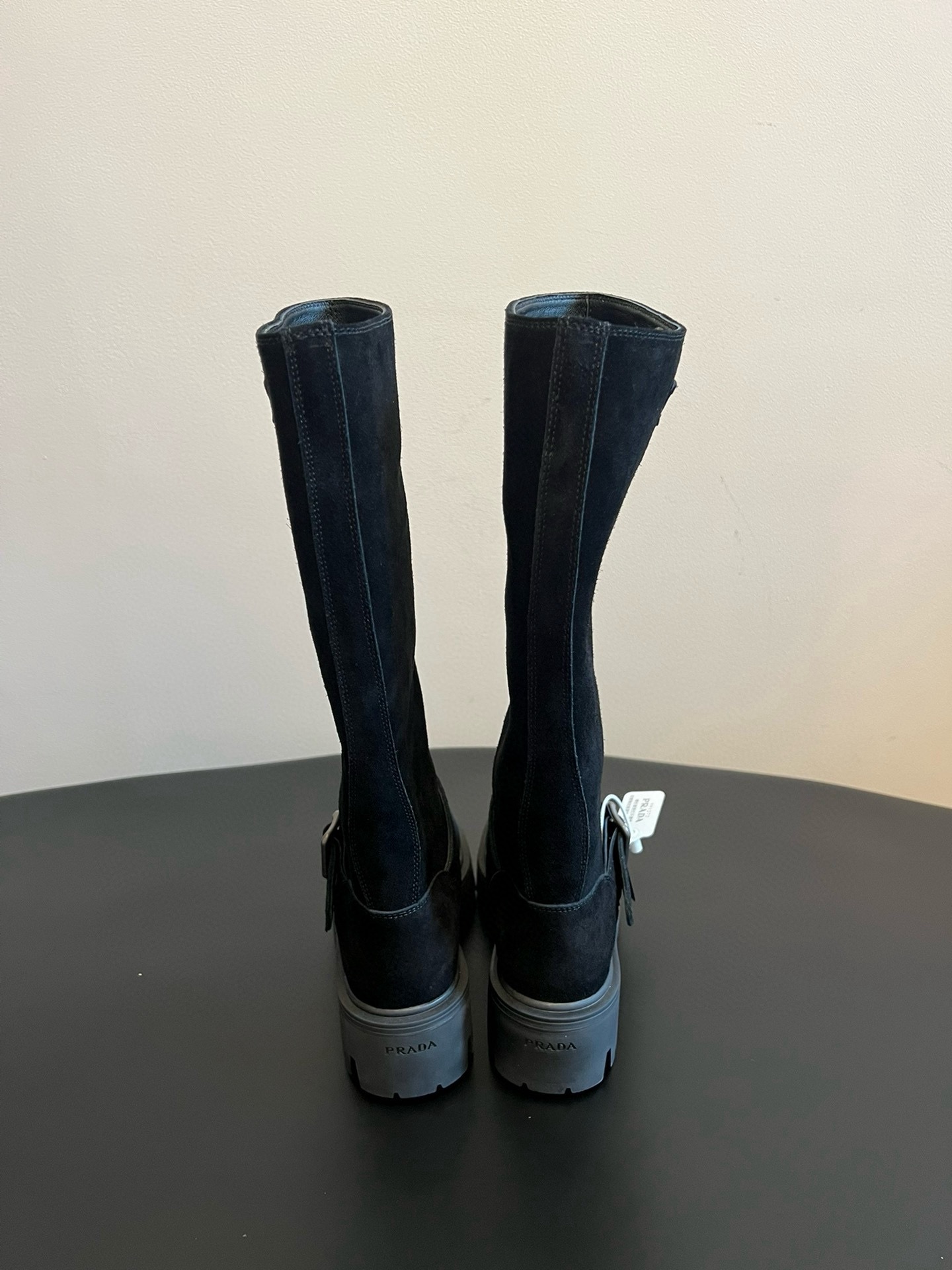 Prada 프라다 모노크롬 러버솔 레더 롱부츠 5