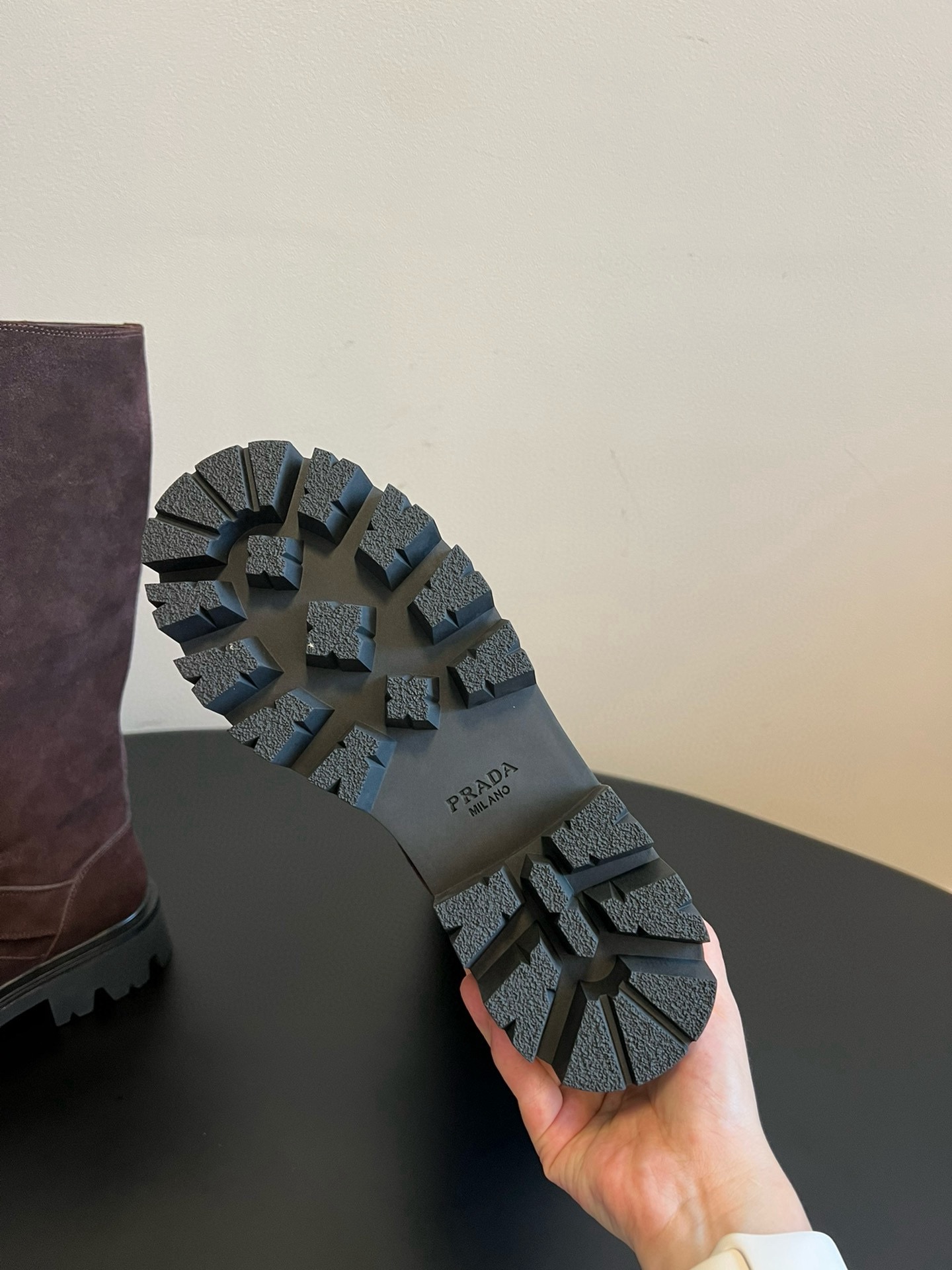 Prada 프라다 모노크롬 러버솔 레더 롱부츠 6