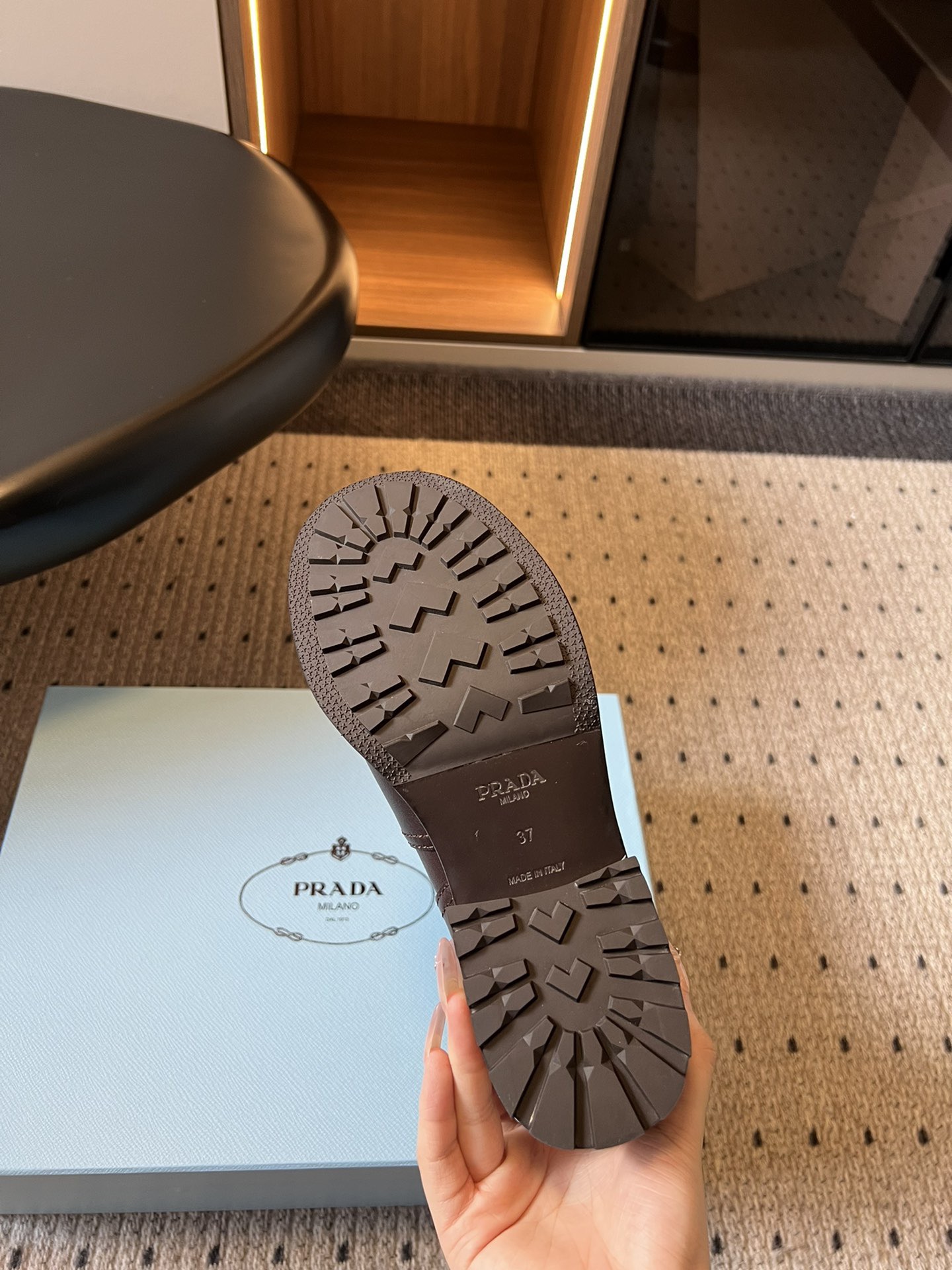 Prada 프라다 Prada 프라다 여성 레더 미들 라이딩 부츠 11