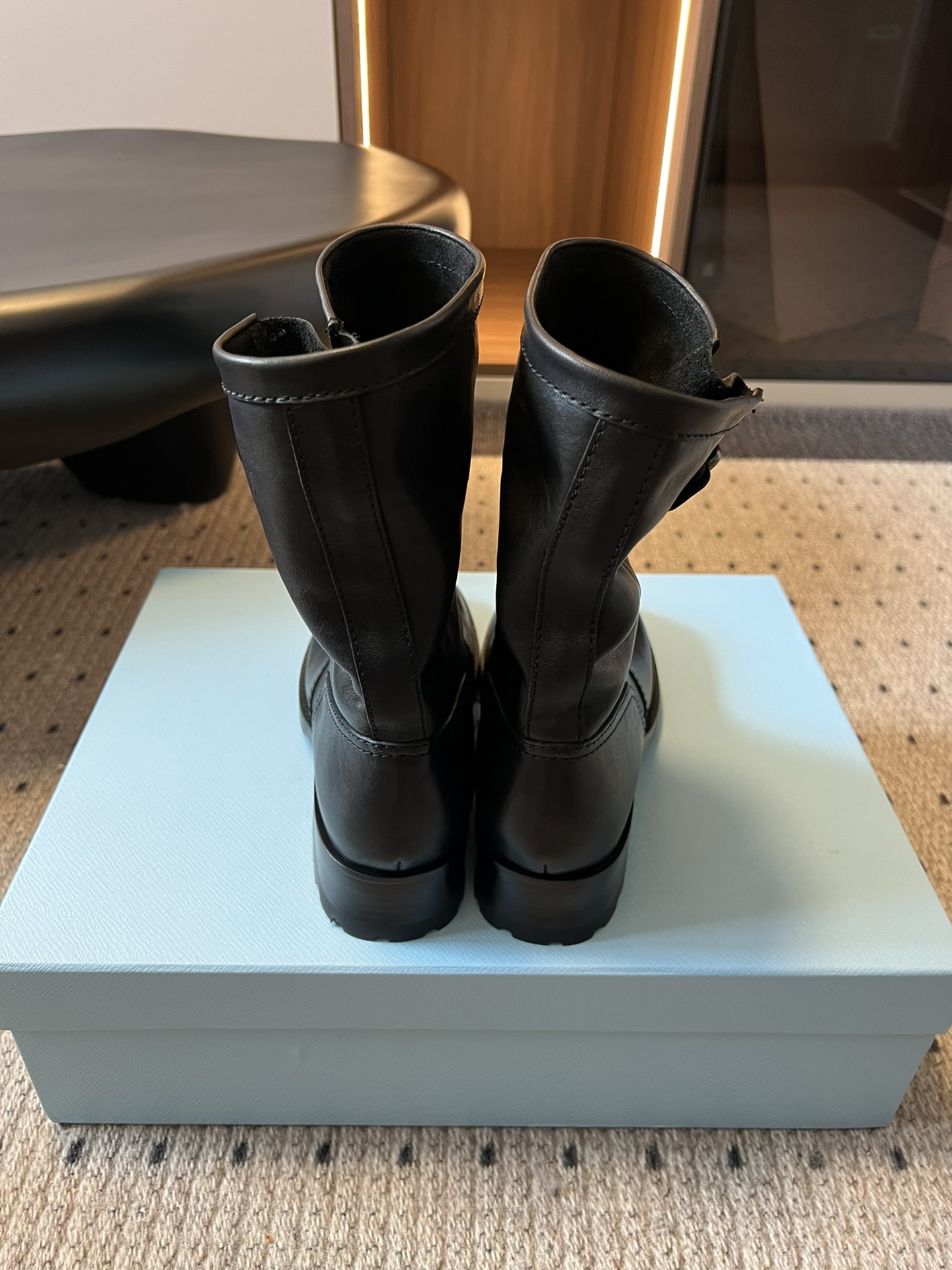 Prada 프라다 Prada 프라다 여성 레더 미들 라이딩 부츠 9