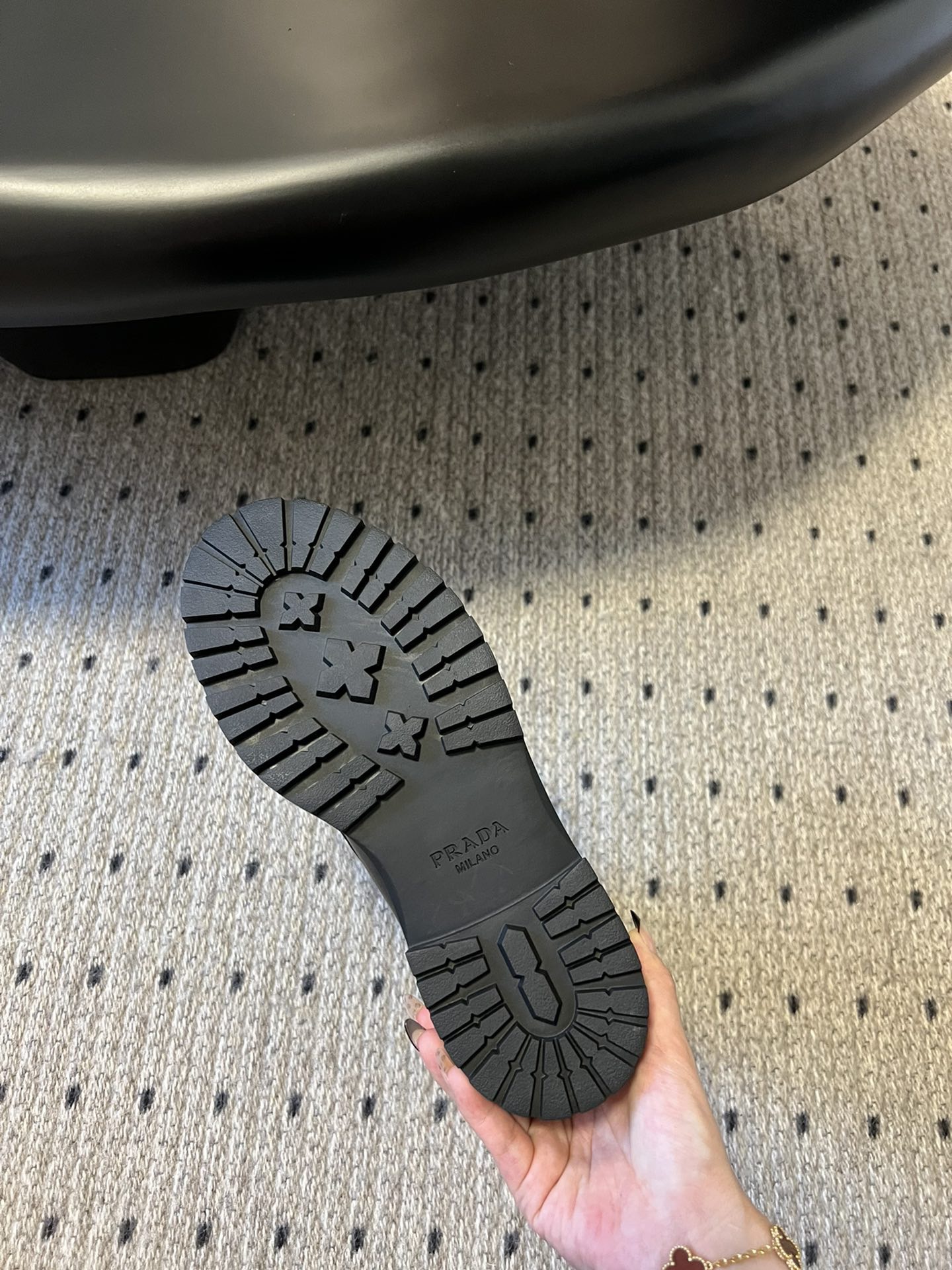 PRADA 프라다 플랫폼 레더 레이스업 앵클부츠 8