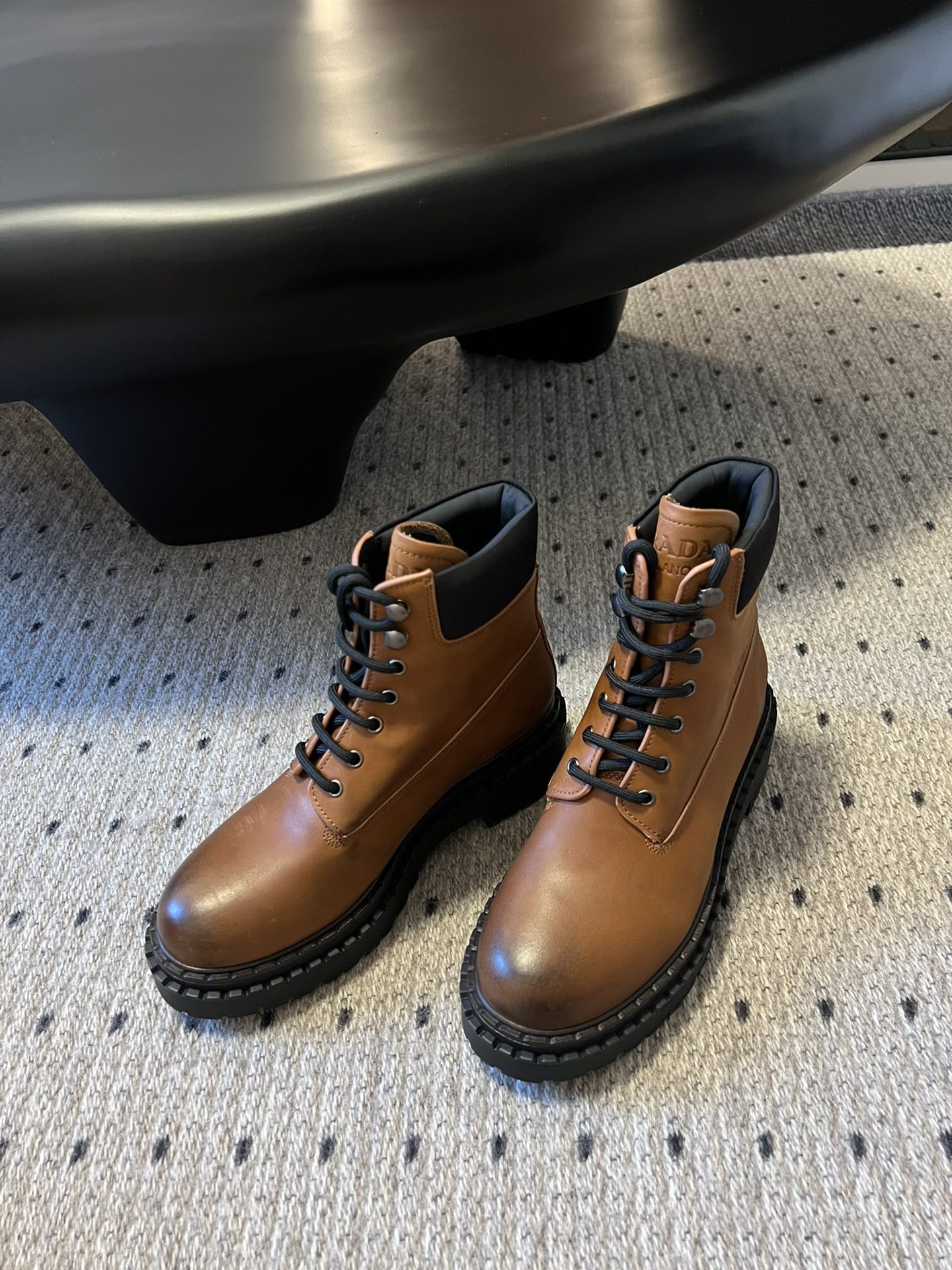 PRADA 프라다 플랫폼 레더 레이스업 앵클부츠 7