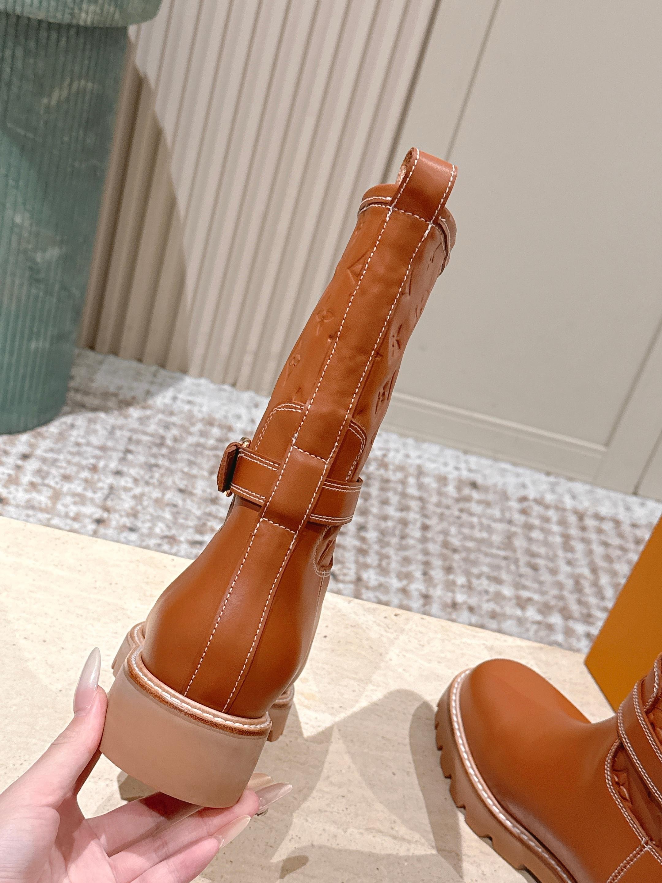 LOUIS VUITTON 루이비통 모노그램 레더 미들 부츠 10