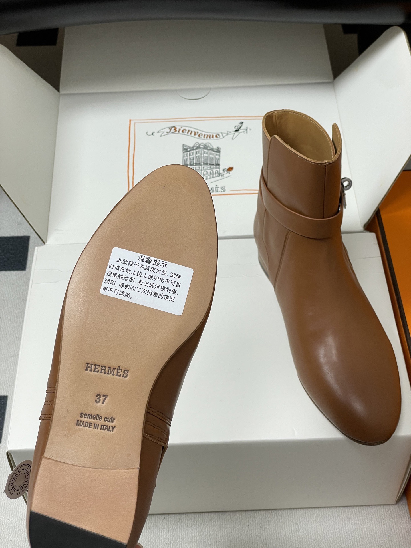 HERMES 에르메스 켈리 버클 레더 앵클부츠 7