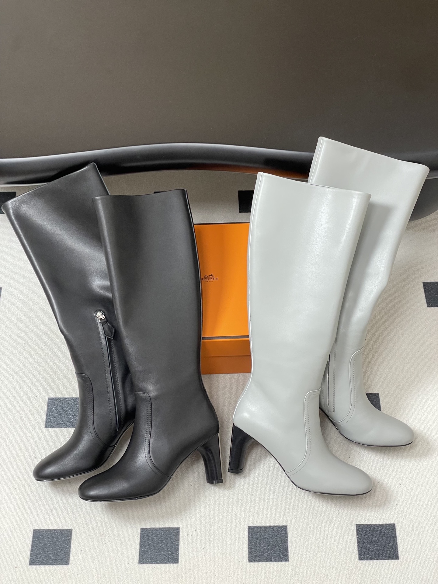 Aivi Shoes 아이비슈즈 루이사 레더 하이힐 롱부츠 1