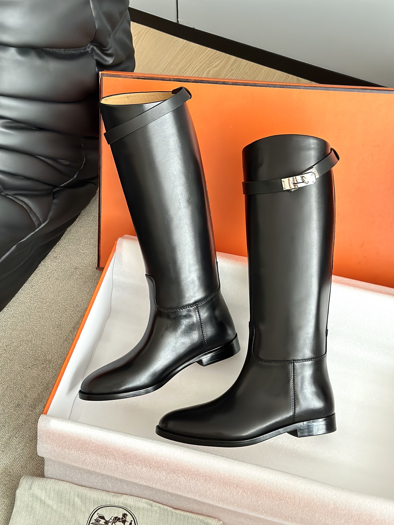 HERMES 에르메스 켈리 버클 레더 롱 라이딩부츠 7