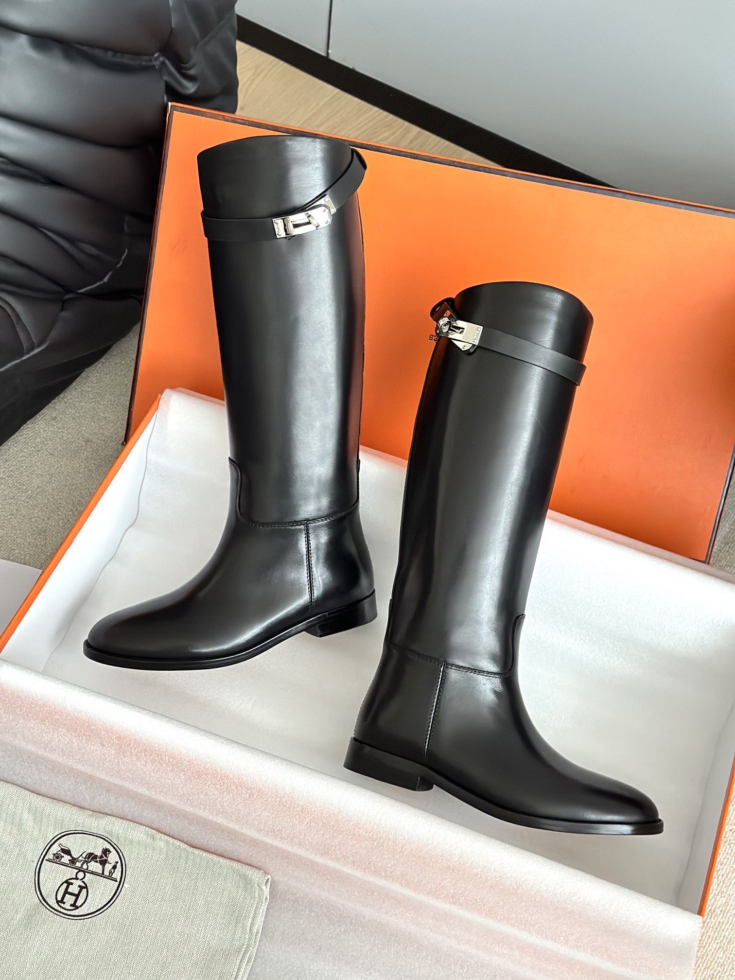 HERMES 에르메스 켈리 버클 레더 롱 라이딩부츠 8