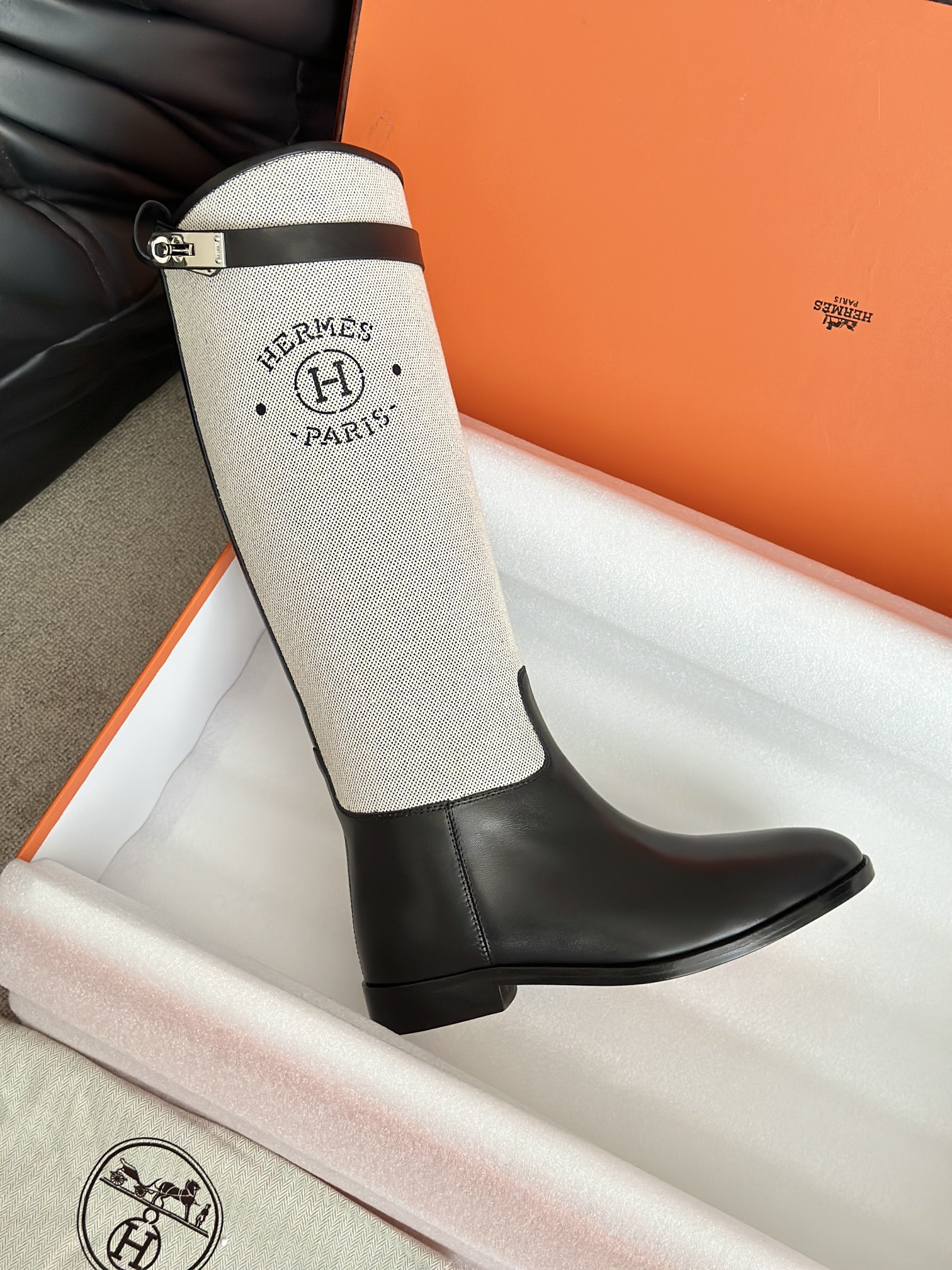 HERMES 에르메스 켈리 버클 레더 롱 라이딩부츠 10