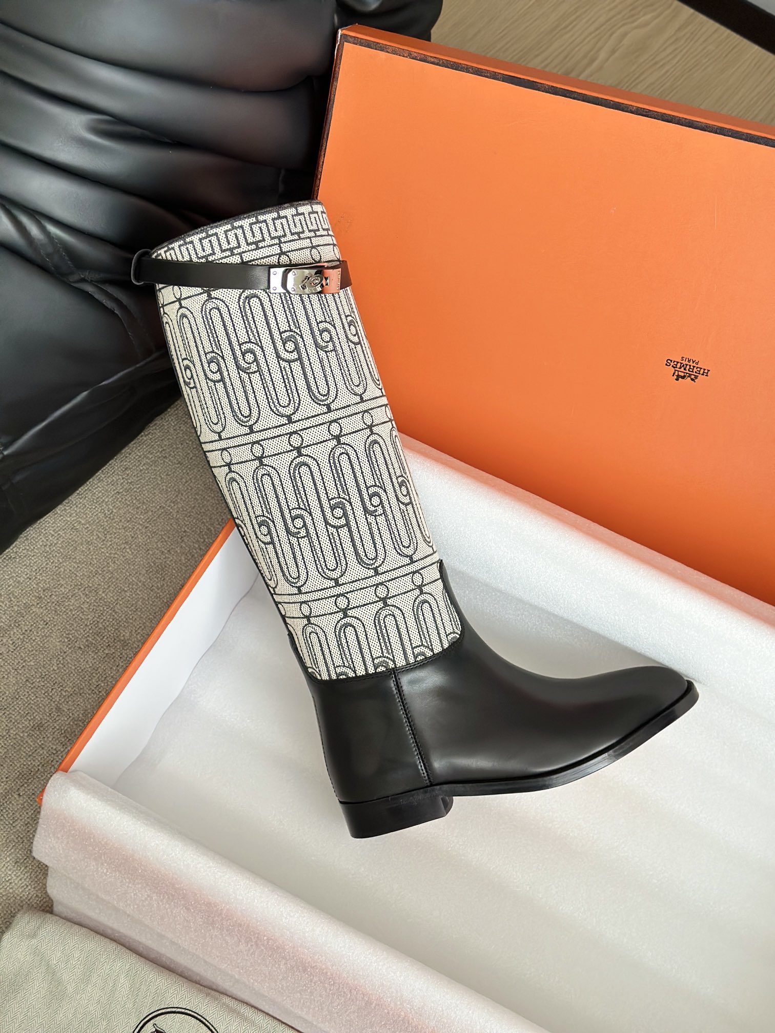 HERMES 에르메스 켈리 버클 레더 롱 라이딩부츠 9