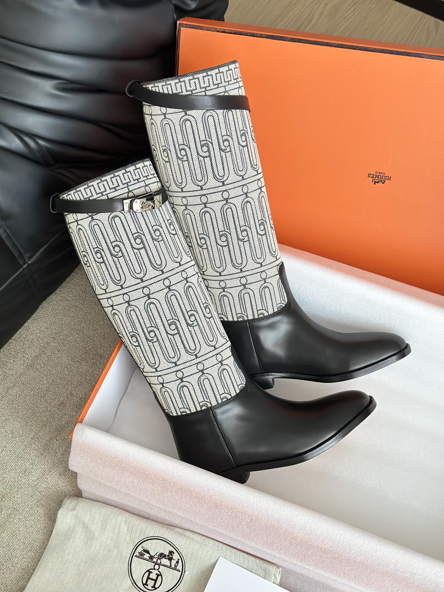 HERMES 에르메스 켈리 버클 레더 롱 라이딩부츠 10