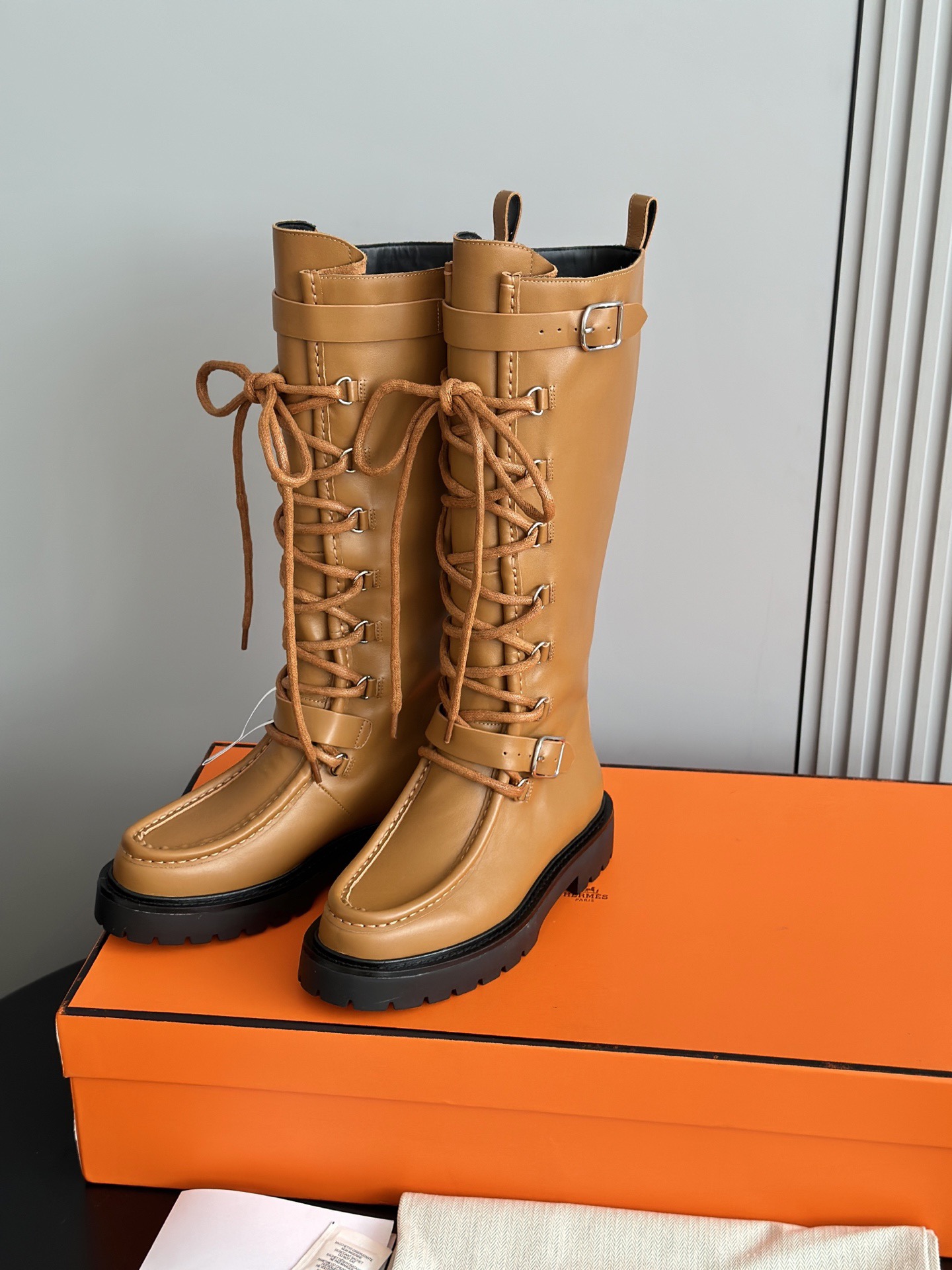 HERMES 에르메스 랜드 레이스업 롱부츠 8