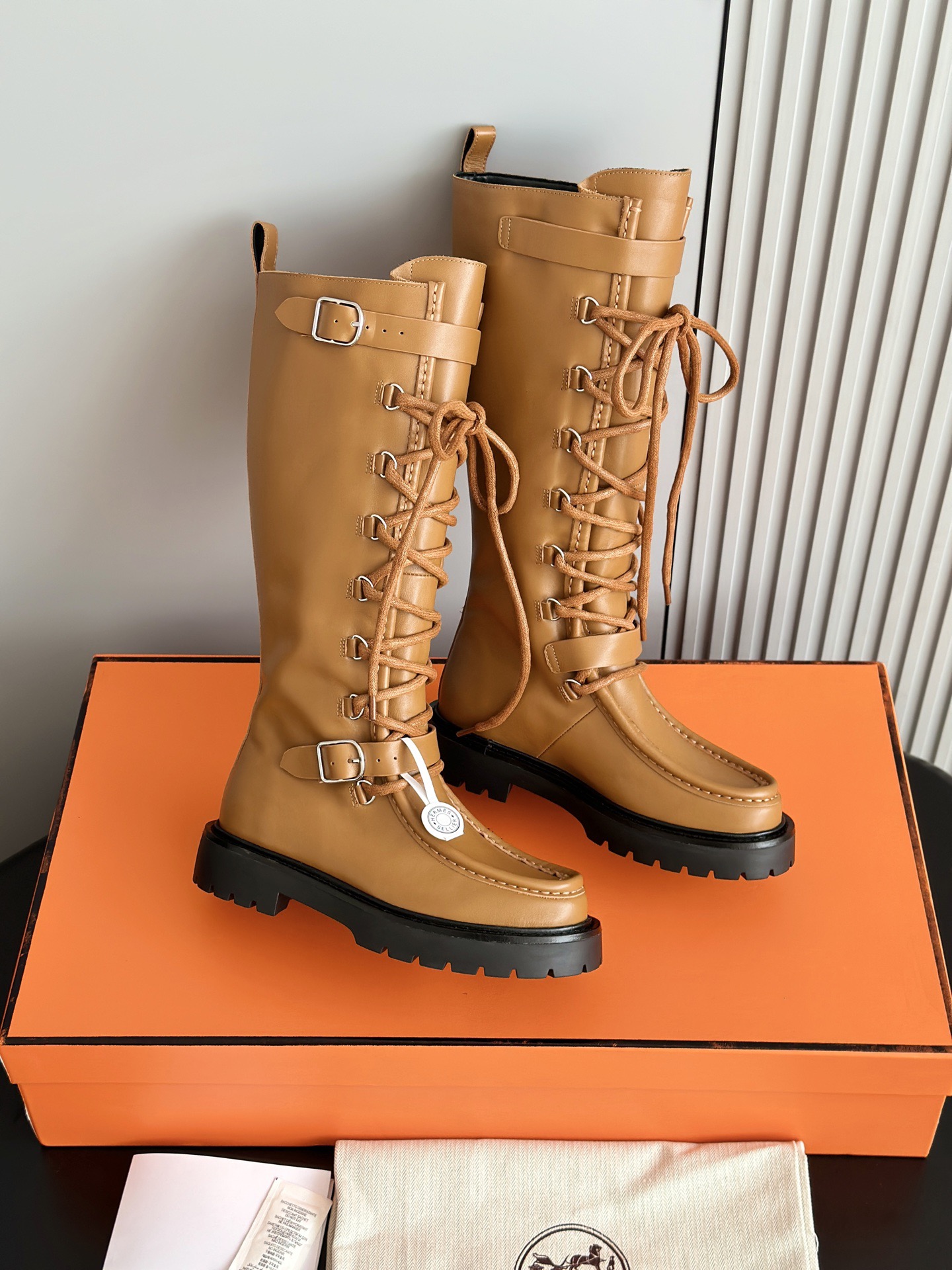 HERMES 에르메스 랜드 레이스업 롱부츠 9