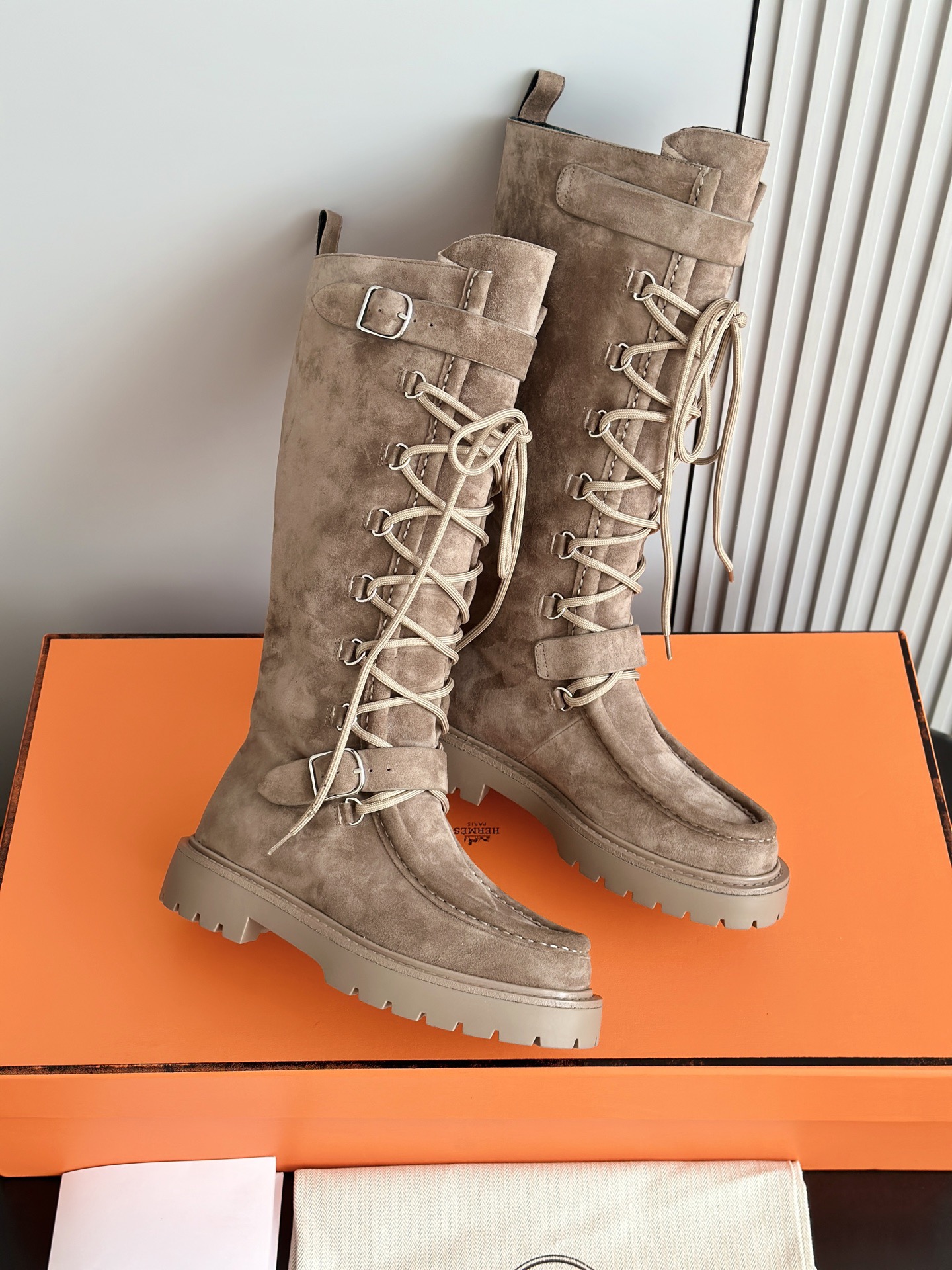 HERMES 에르메스 랜드 레이스업 롱부츠 9